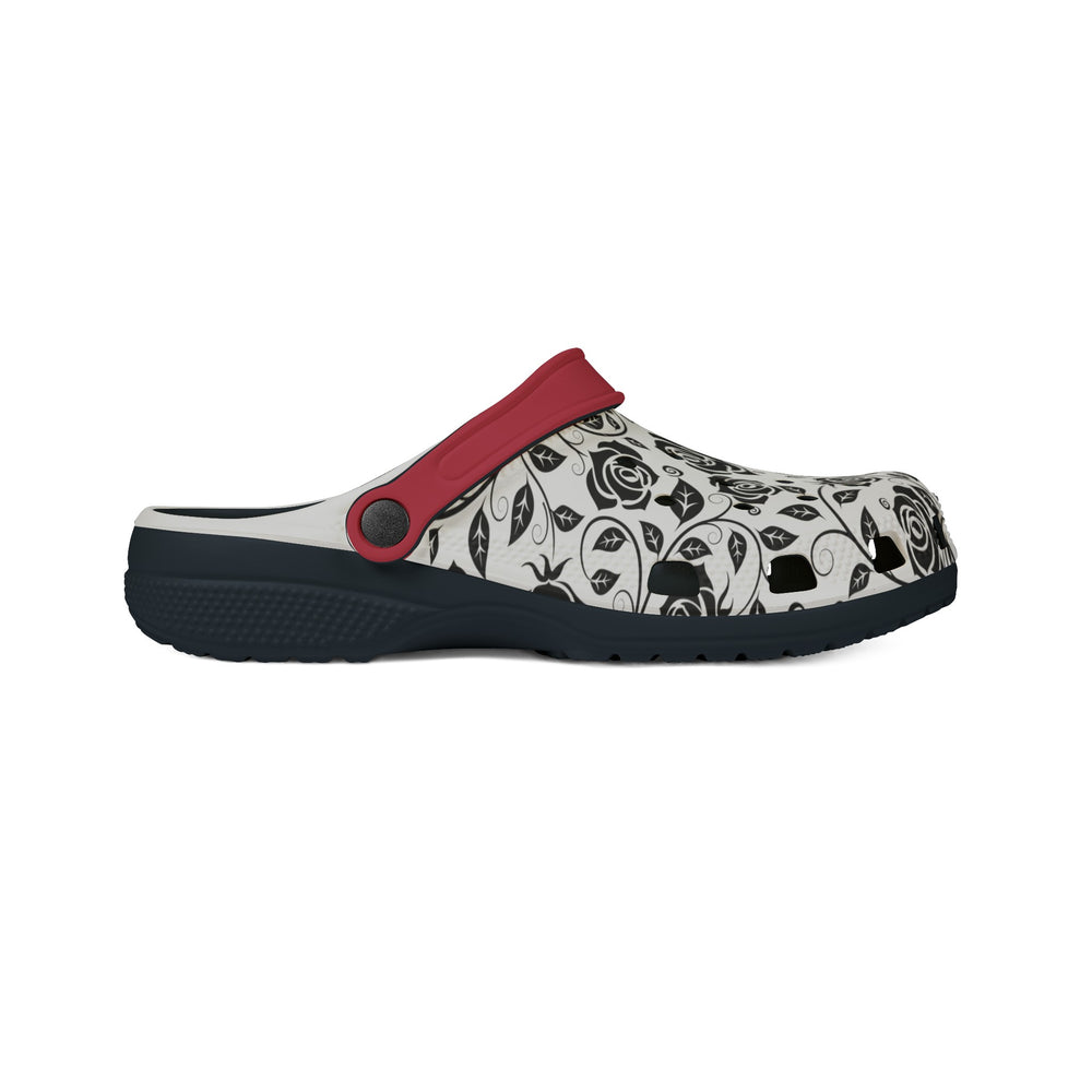 Floral EVA Foam Clogs with Red Detail