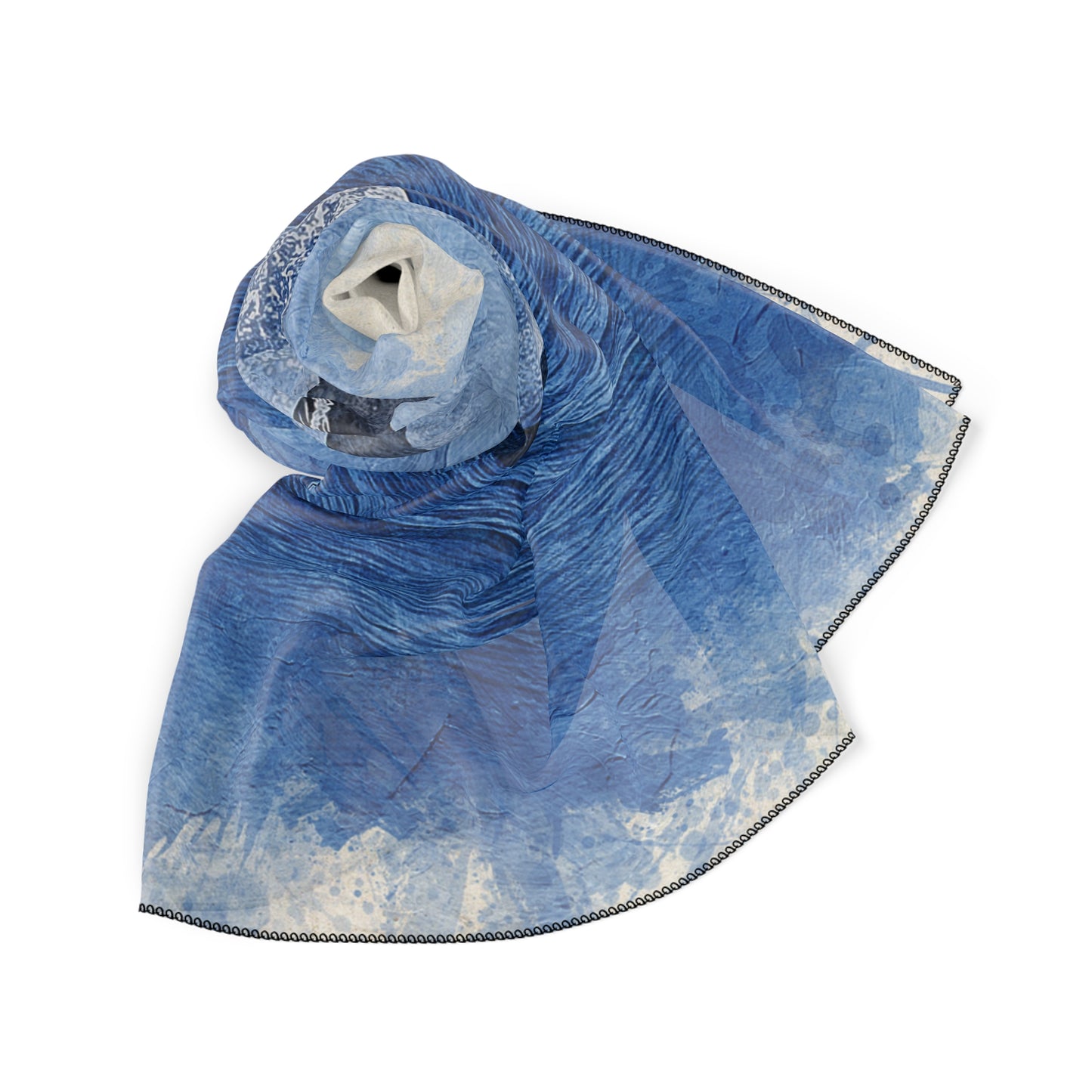 
                  
                    Distressed Blue Whale Print Poly Scarf | Unique for Any Outfit
                  
                