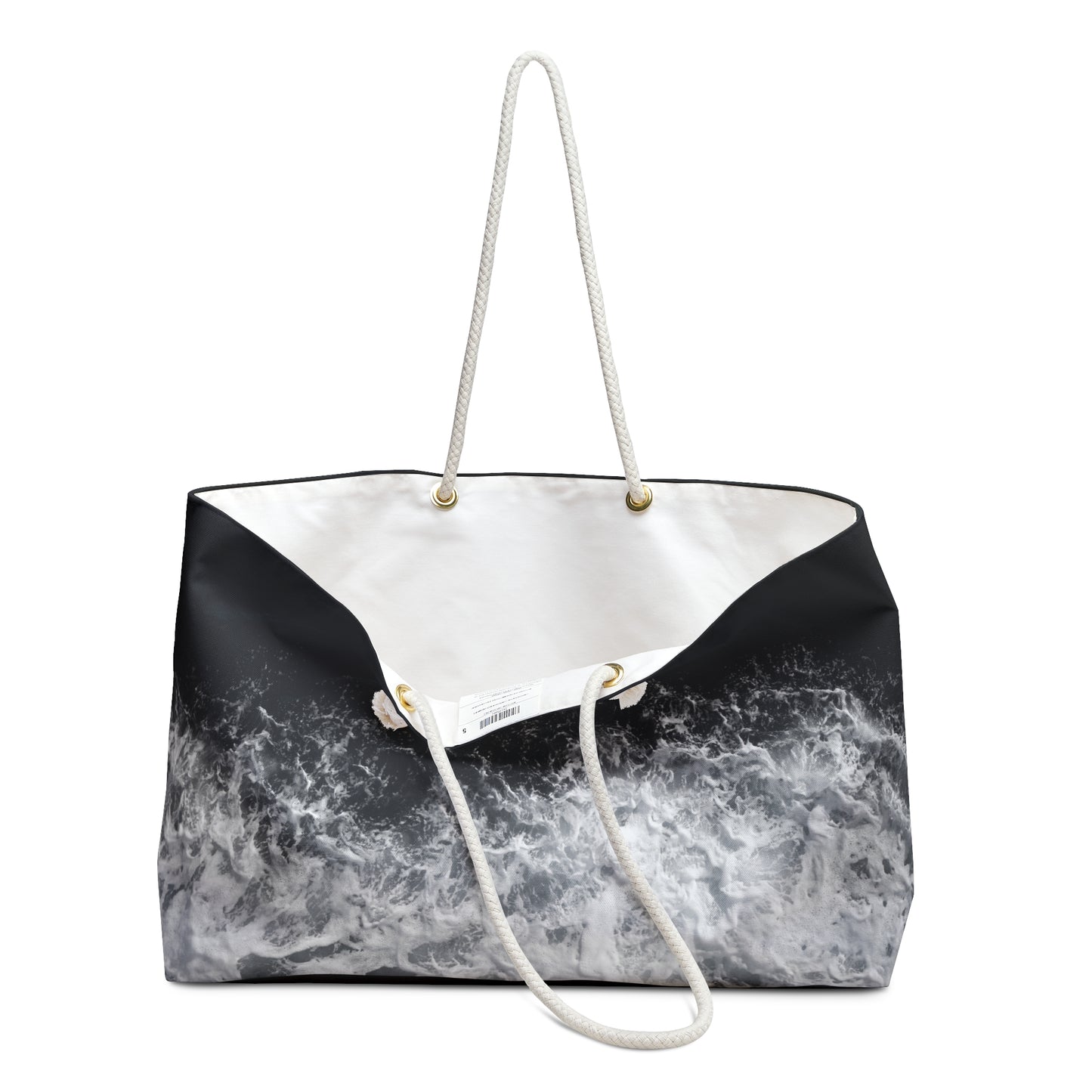 
                  
                    Black & White Weekender Bag | Sea Waves Print
                  
                