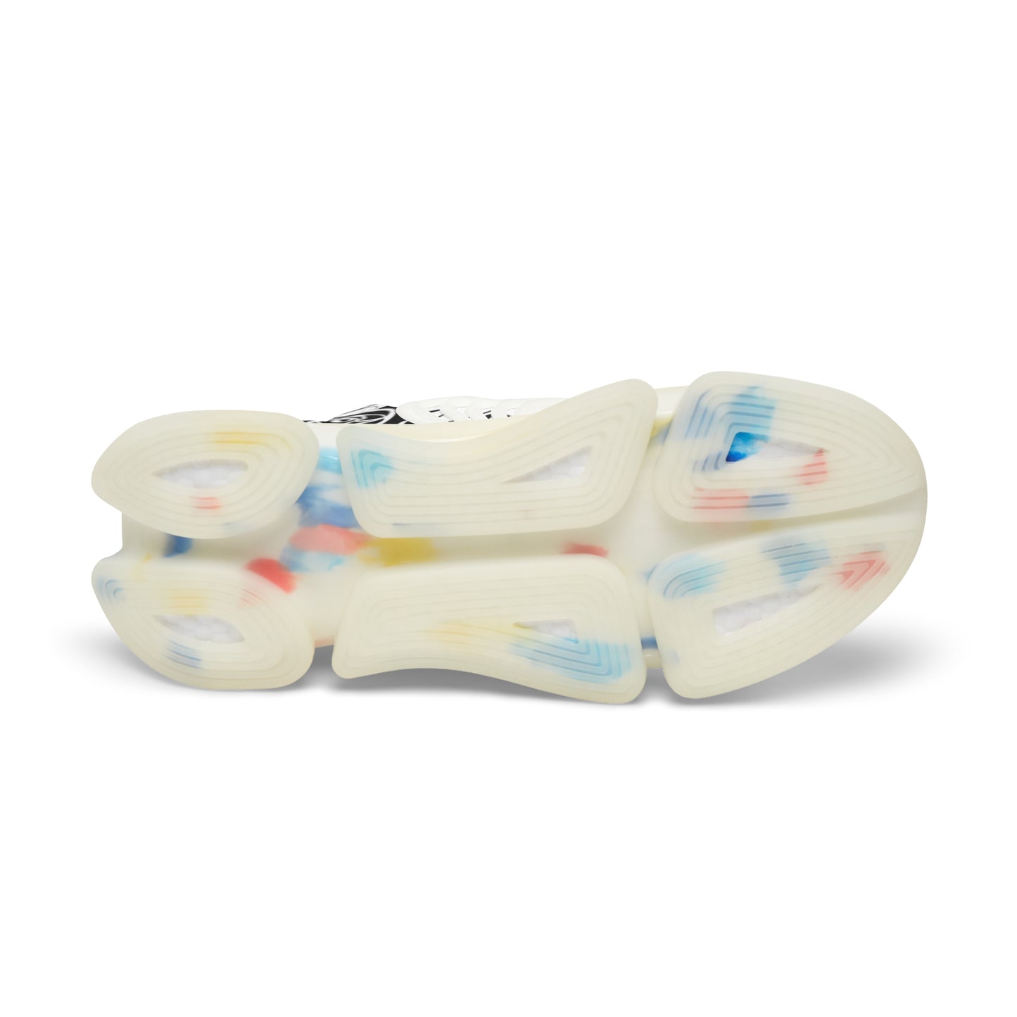 
                  
                    Men's Mesh Sneakers | Black and White Floral Print with Colorful Soles
                  
                
