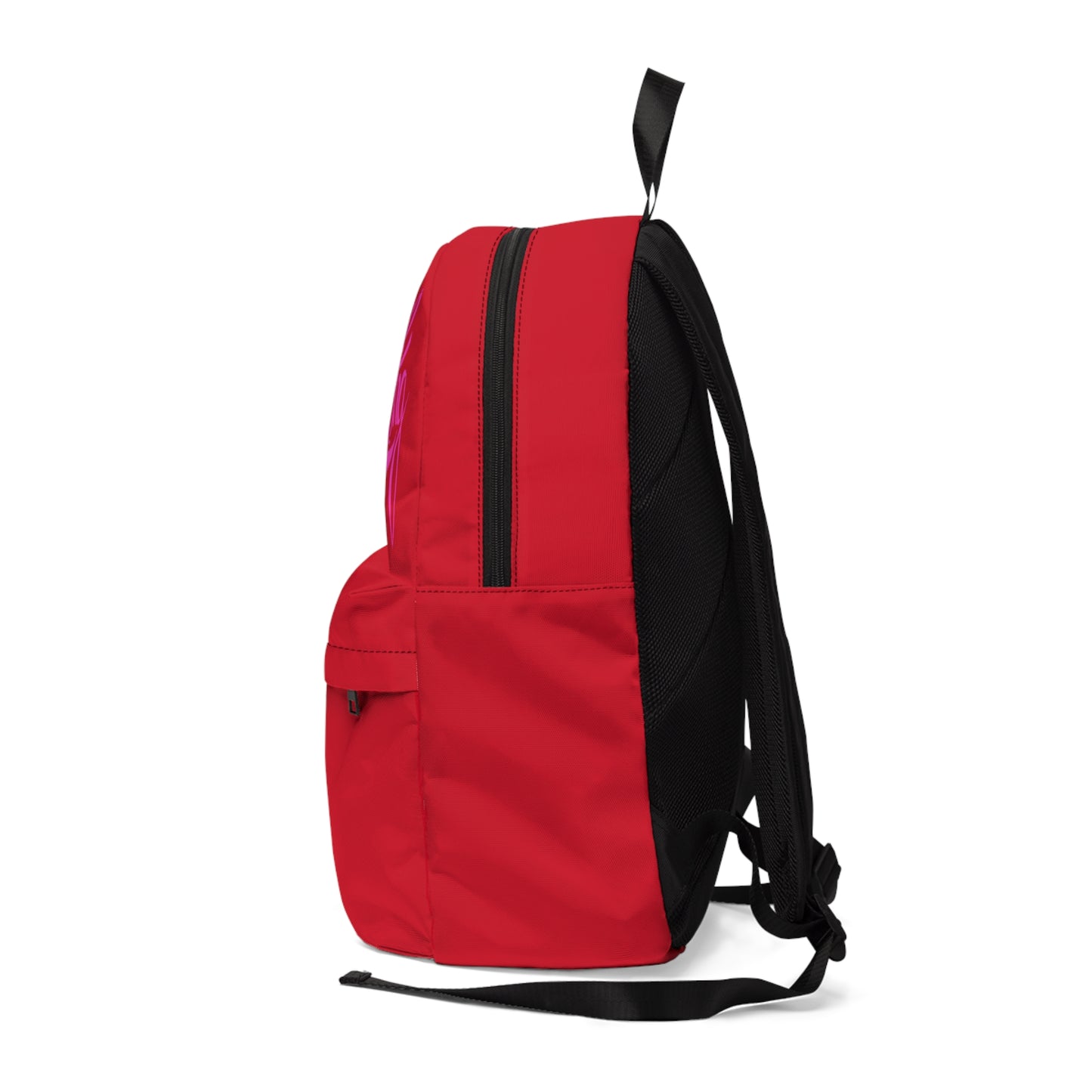 
                  
                    Red Backpack with Funky Pink Positive Print | Classic Backpack
                  
                