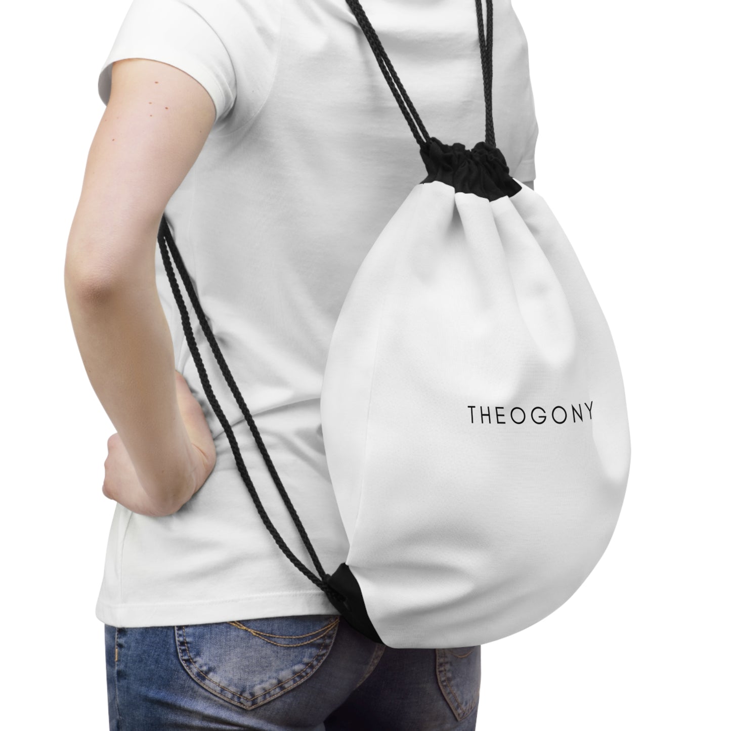 
                  
                    Theogony White Drawstring Bag | Versatile for Daily Use
                  
                