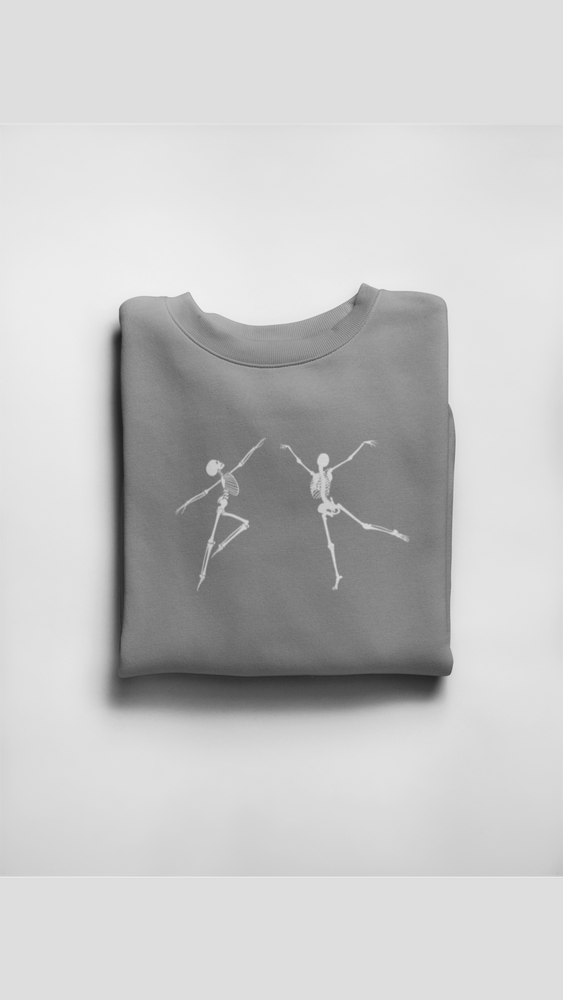 
                  
                    Grey Unisex Premium Sweatshirt | Dancing Skeletons Print
                  
                