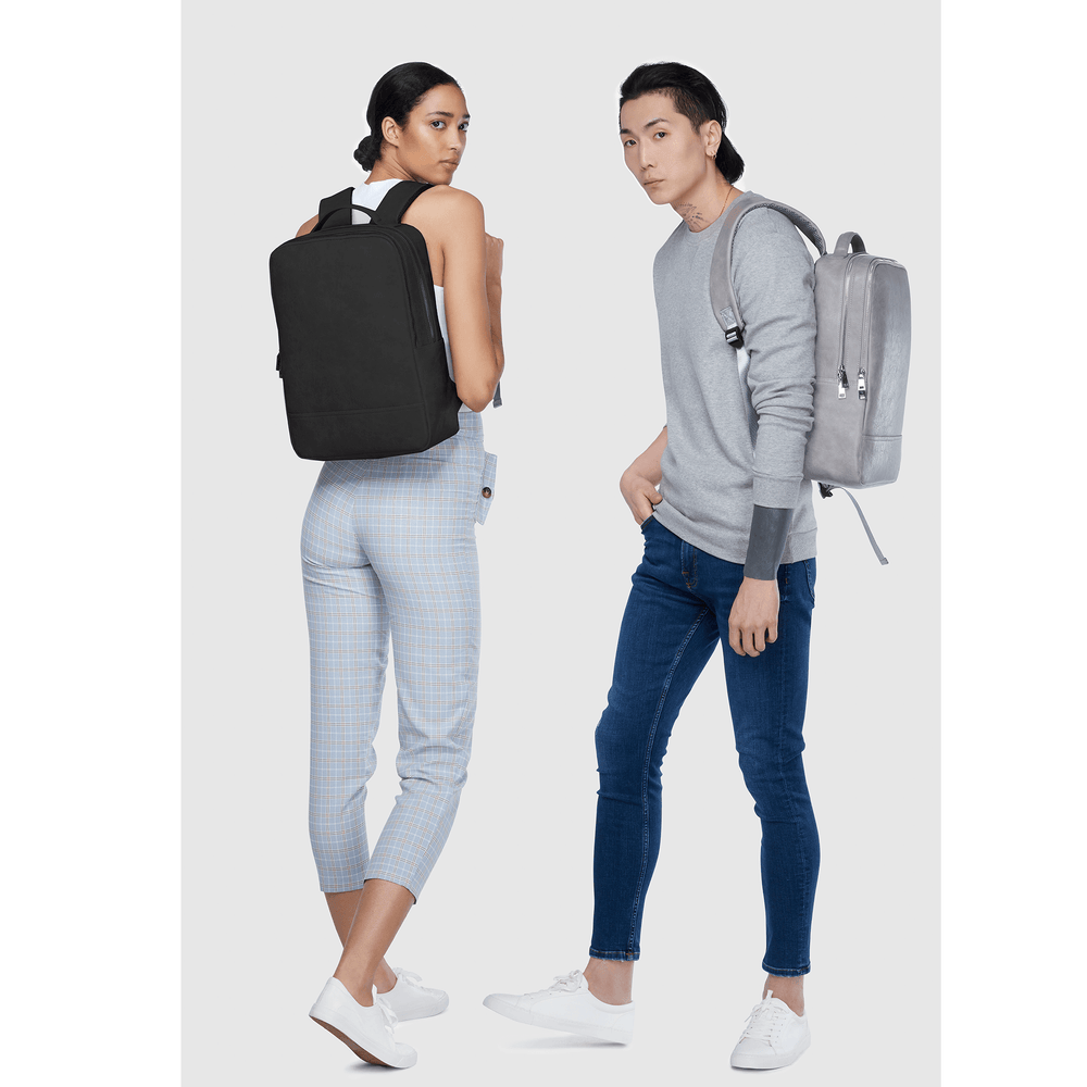 Black Unisex Vegan Laptop Backpack | Stylish & Eco-Friendly Backpack for Work and Travel