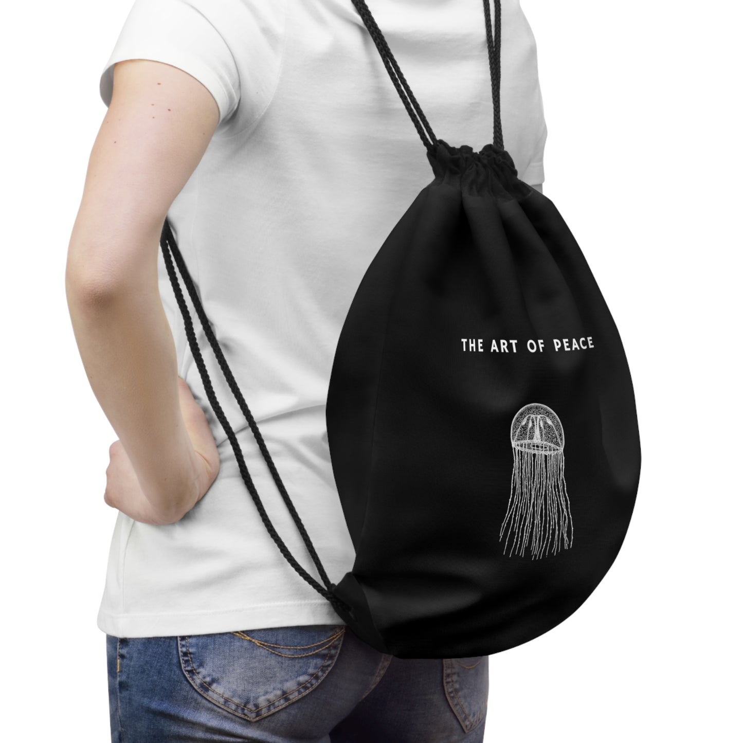 
                  
                    Black Drawstring Bag with squid Print | Designed to Inspire
                  
                