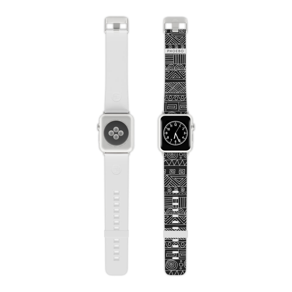 Black & White Watch Band for Apple Watch | Stainless Steel adapter