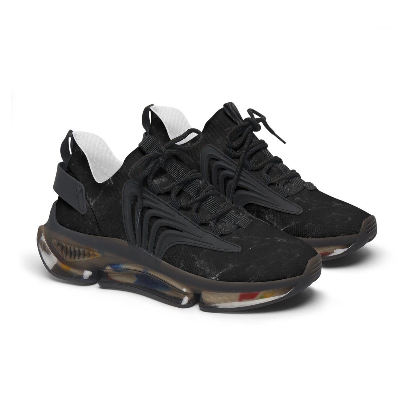 
                  
                    Trendy Black Women's Mesh Sneakers | Footwear with colorful soles
                  
                