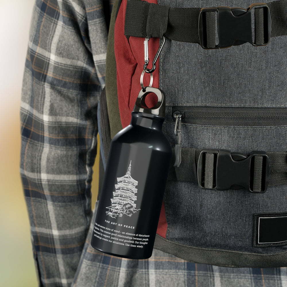 The Art Of Peace | Black Sport Bottle with Print