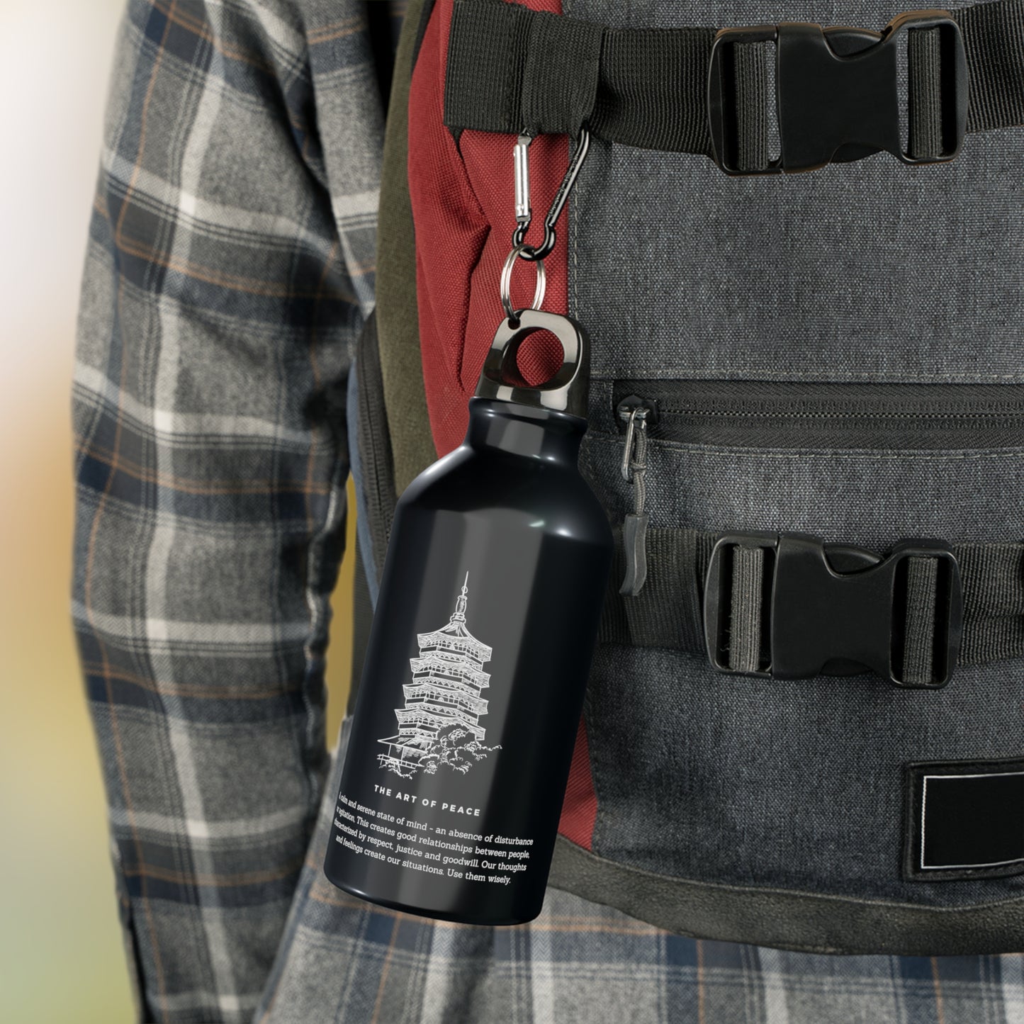 
                  
                    The Art Of Peace | Black Sport Bottle with Print
                  
                