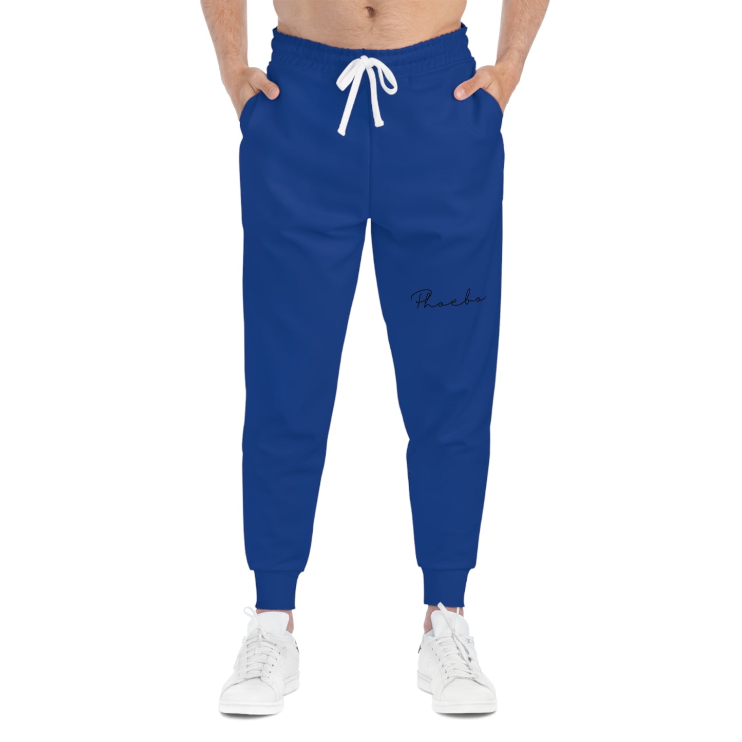 
                  
                    Blue Athletic Joggers | Comfortable and Stylish with White Drawstring
                  
                