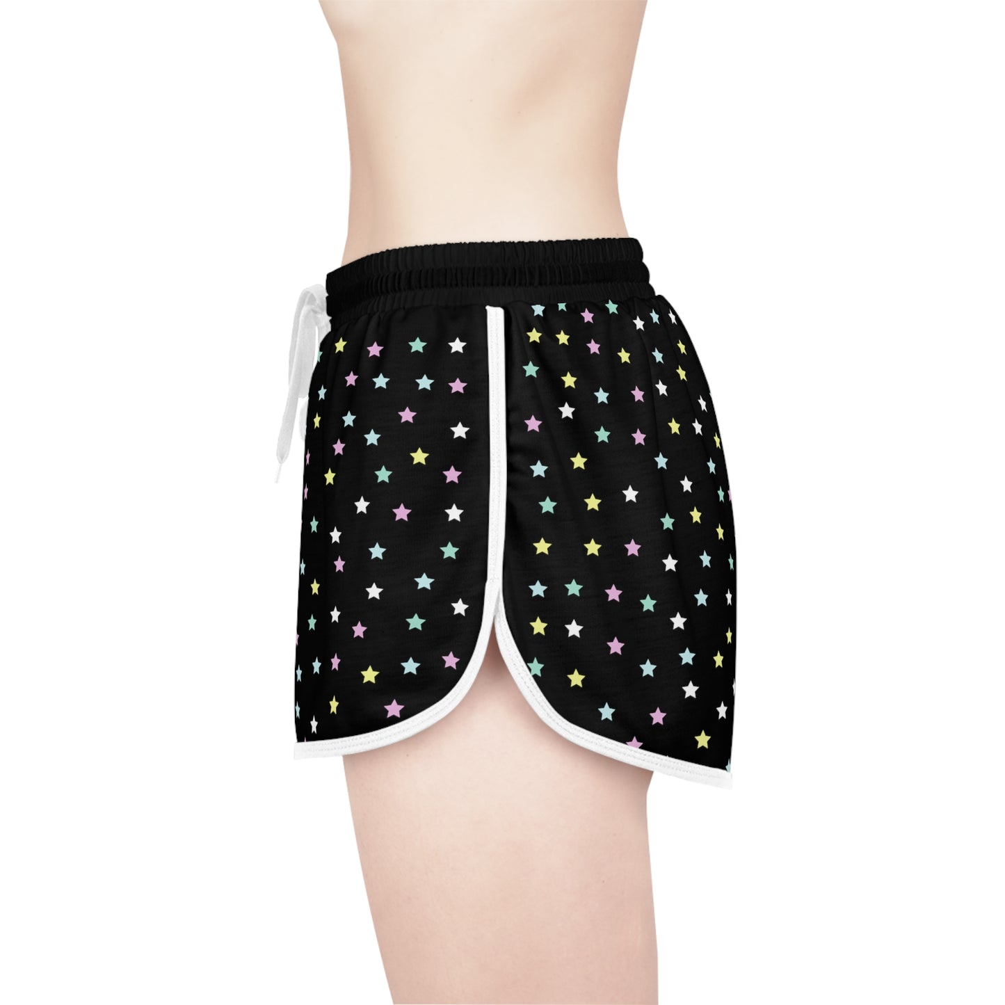 
                  
                    Black Women's Relaxed Shorts (AOP) | Colorful stars Shorts
                  
                