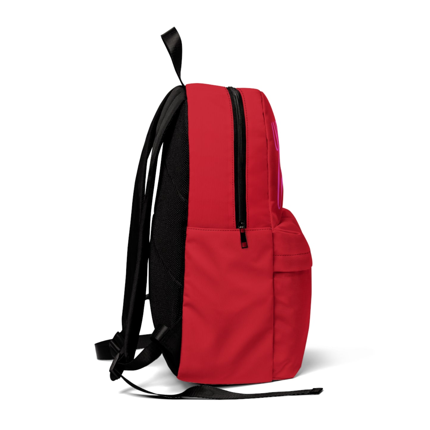 
                  
                    Red Backpack with Funky Pink Positive Print | Classic Backpack
                  
                