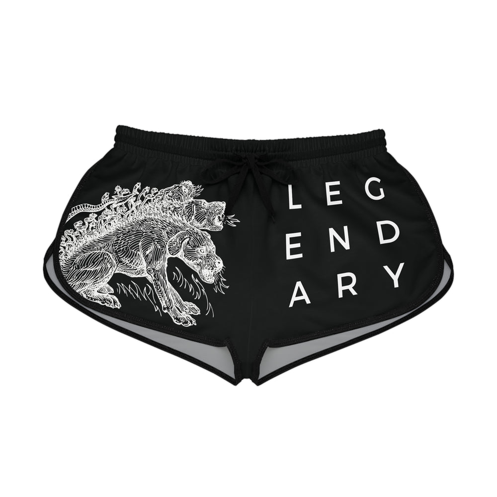 Legendary Black Relaxed Shorts (AOP) | Mythical Creature Print