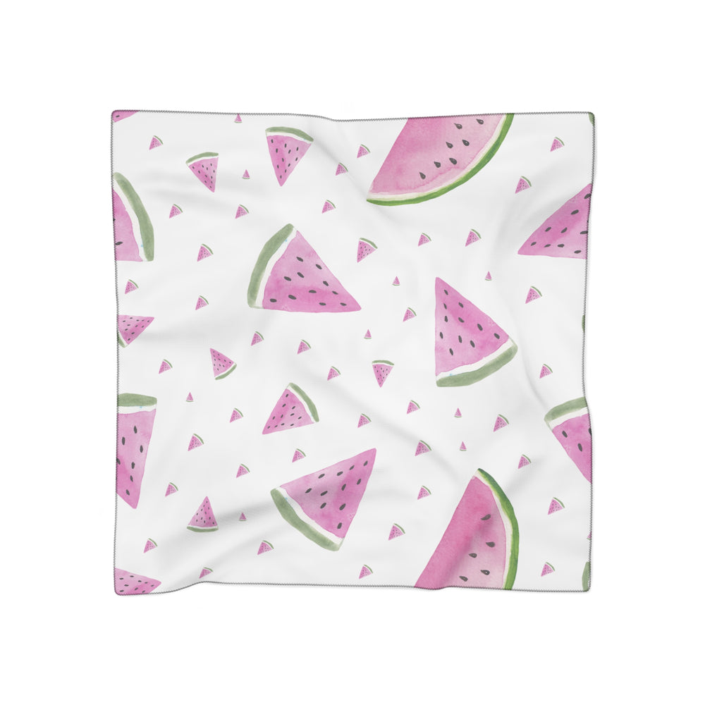 White Watermelon Print Poly Scarf | Fun & stylish Accessory