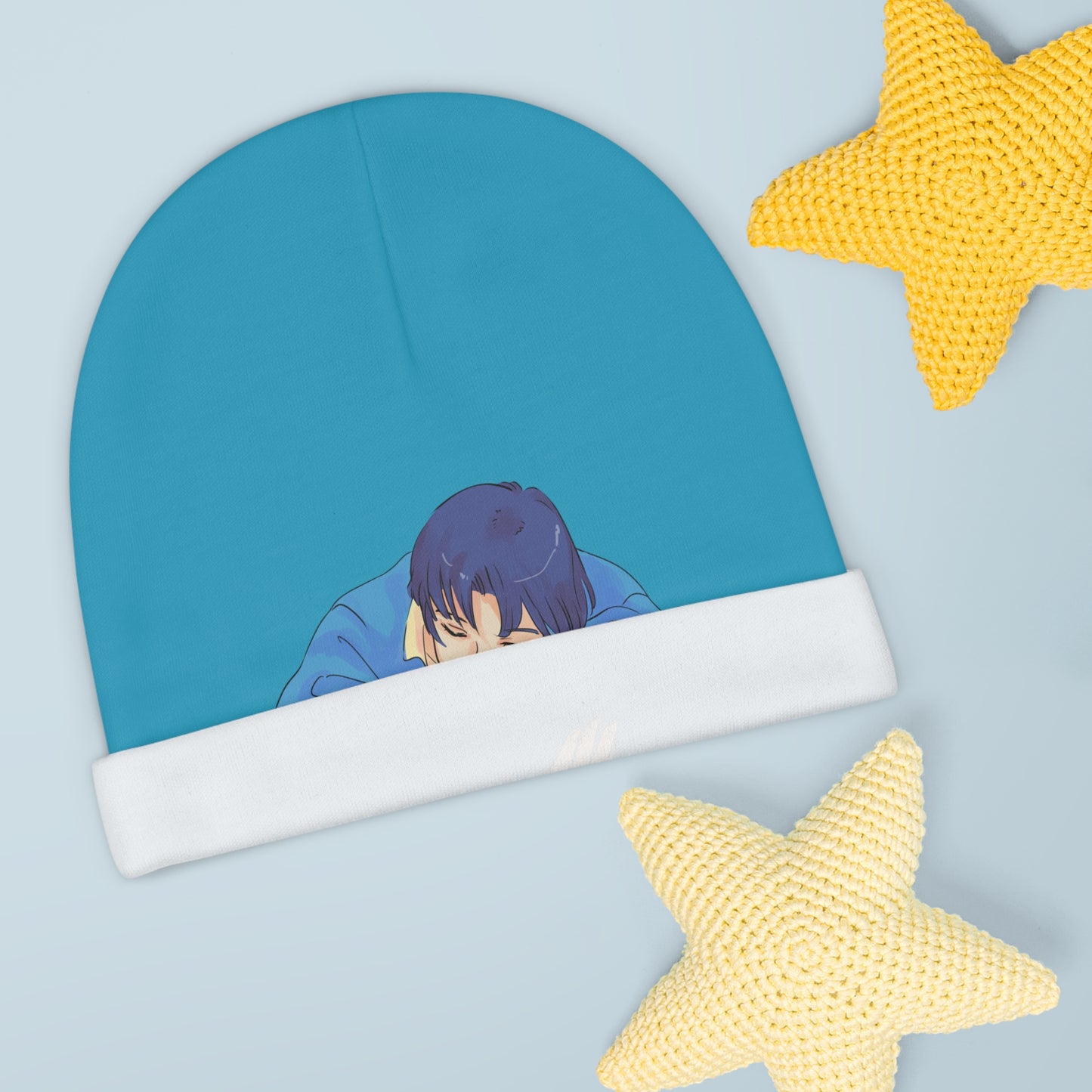 
                  
                    Blue Baby Beanie (AOP)
                  
                