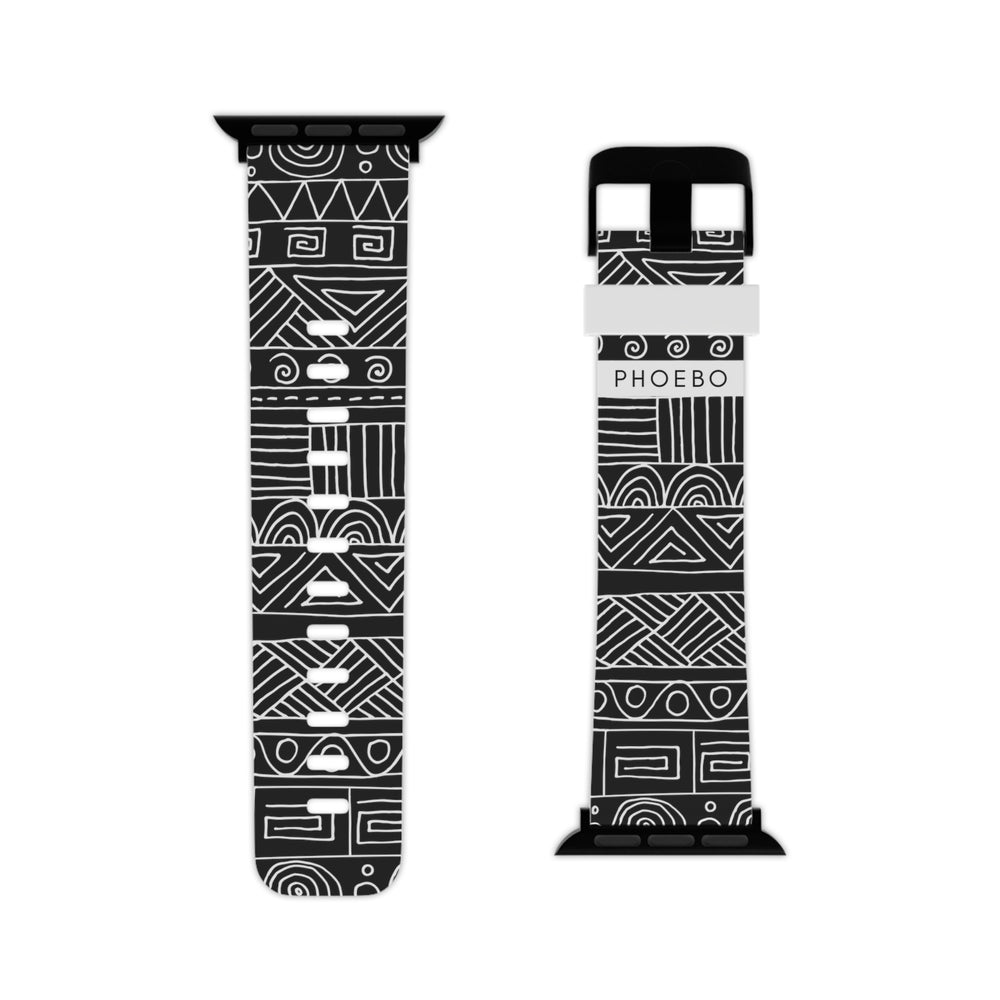 
                  
                    Black & White Watch Band for Apple Watch | Stainless Steel adapter
                  
                