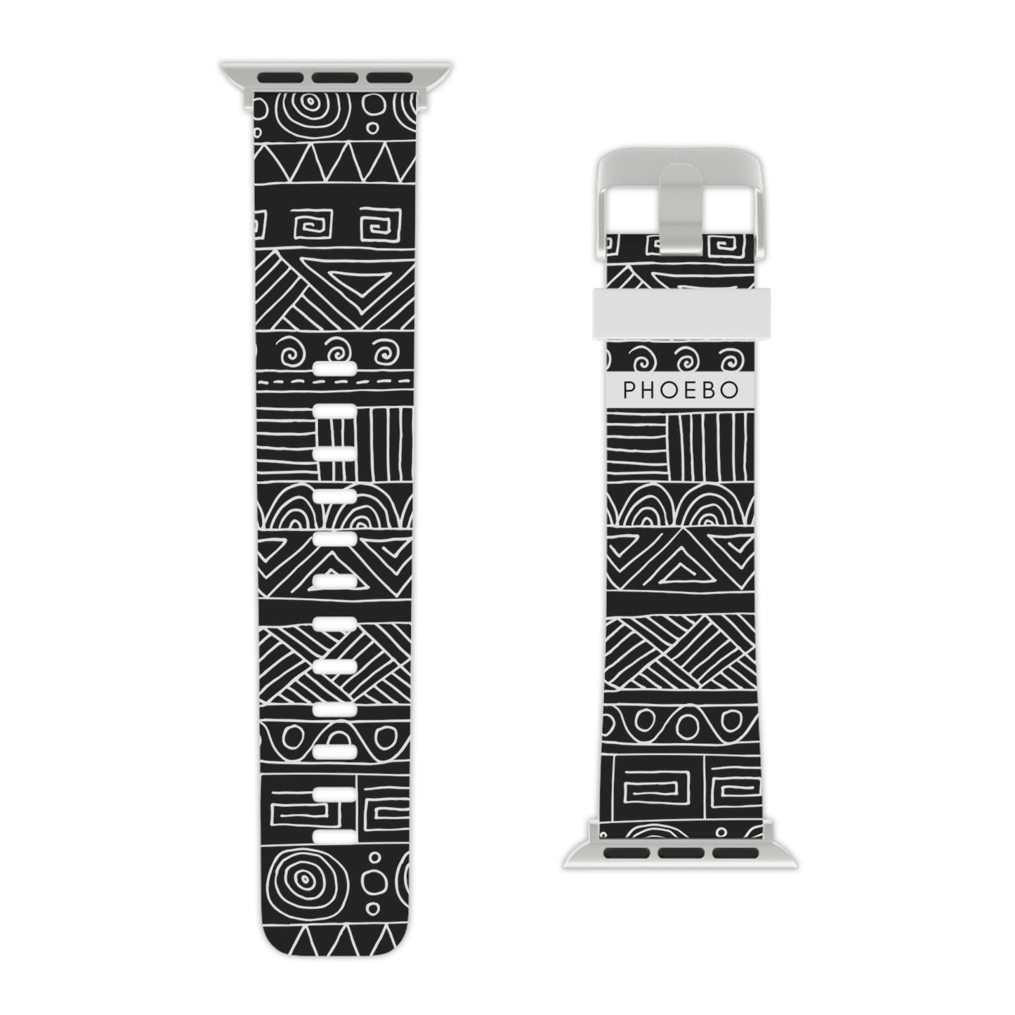
                  
                    Black & White Watch Band for Apple Watch | Stainless Steel adapter
                  
                