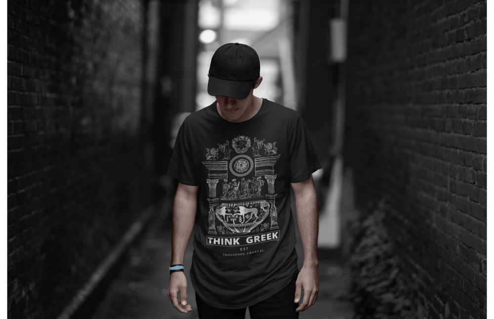 Black Elegant Unisex t-shirt | THINK GREEK