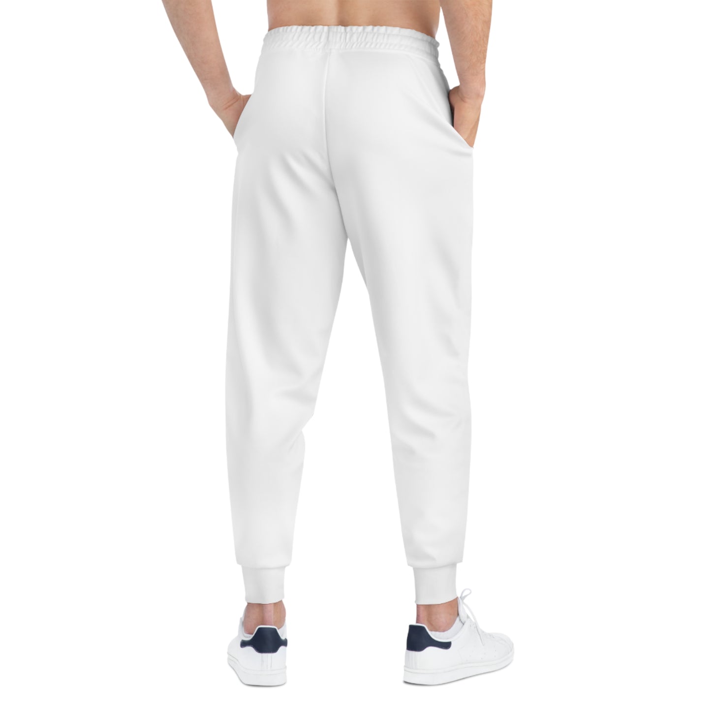 
                  
                    Phoebo White Joggers (AOP) with Black Print | Comfortable Activewear
                  
                