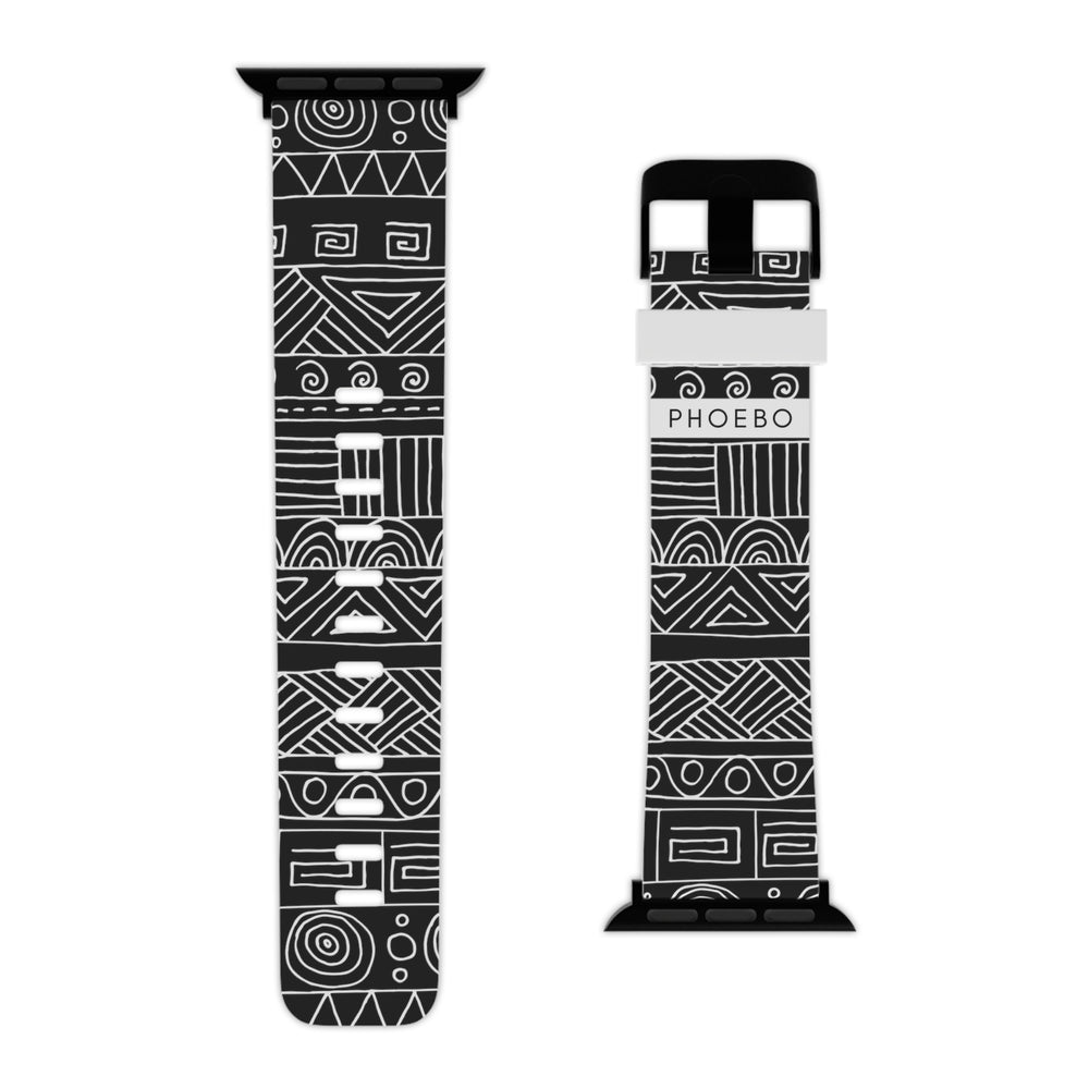 Black & White Watch Band for Apple Watch | Stainless Steel adapter