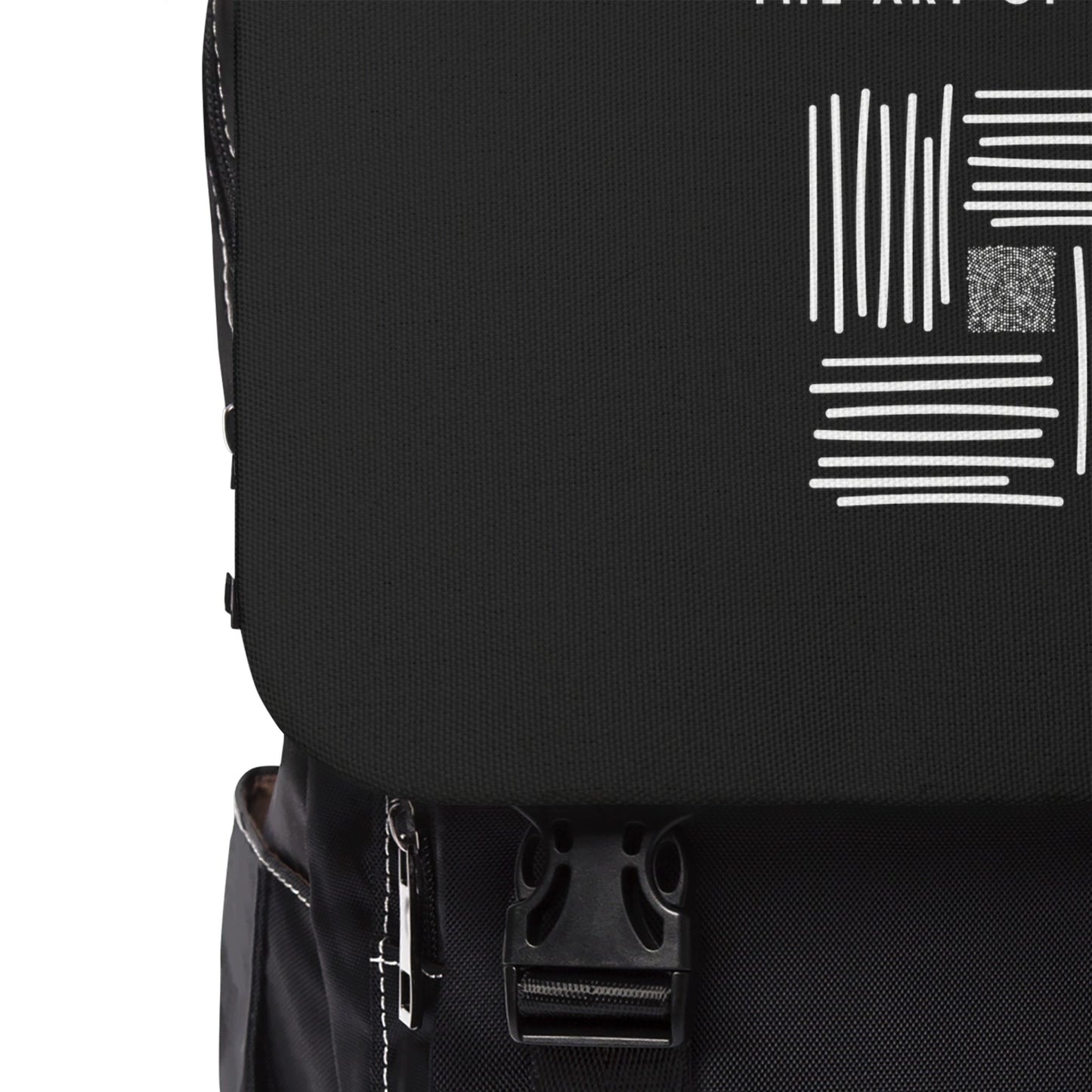 
                  
                    Black Shoulder Backpack with white Print | motivational Print
                  
                