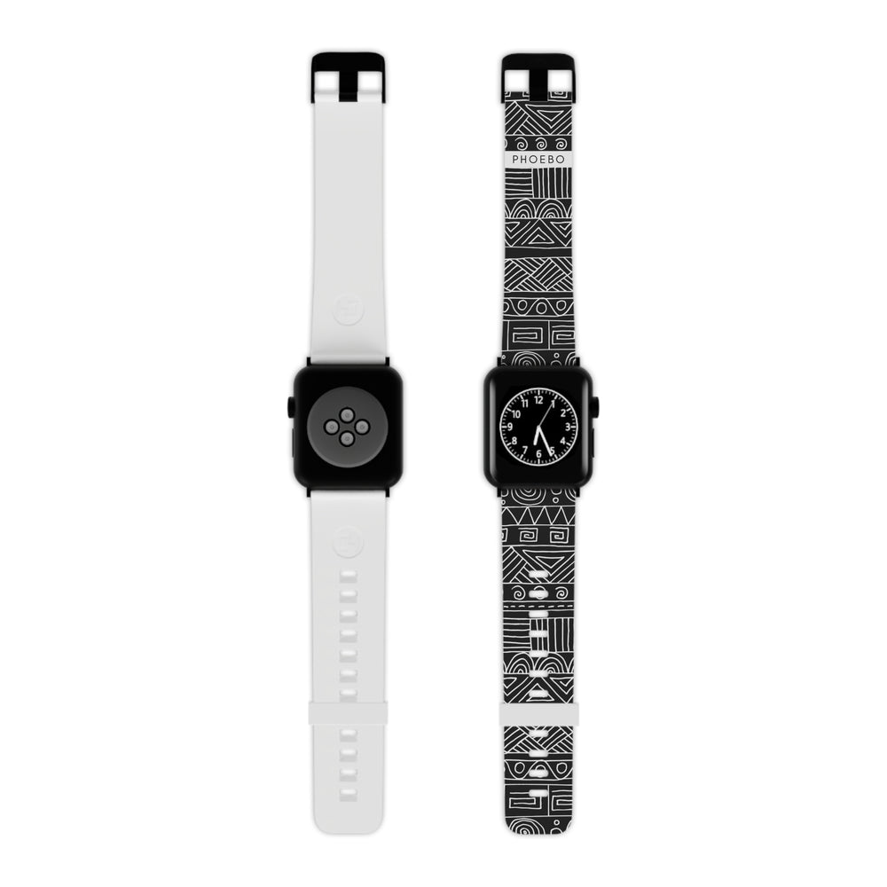 
                  
                    Black & White Watch Band for Apple Watch | Stainless Steel adapter
                  
                