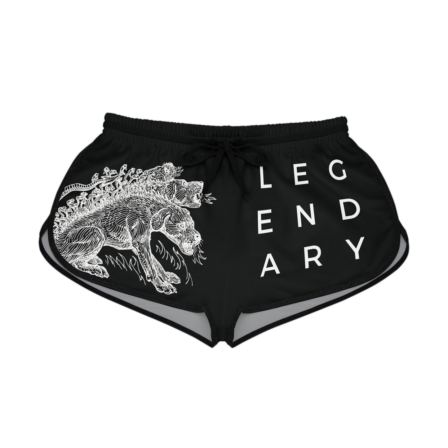 
                  
                    Legendary Black Relaxed Shorts (AOP) | Mythical Creature Print
                  
                