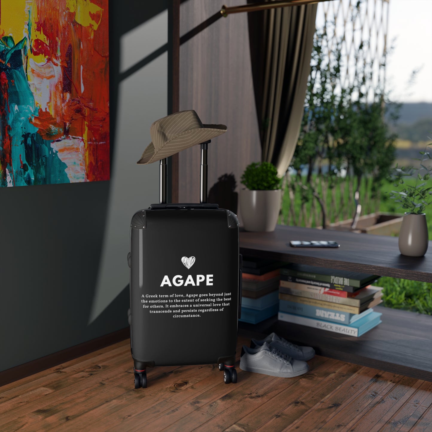 
                  
                    Agape Black Suitcase | Stylish Luggage Symbolizing Love (Ancient Greek Meaning)
                  
                