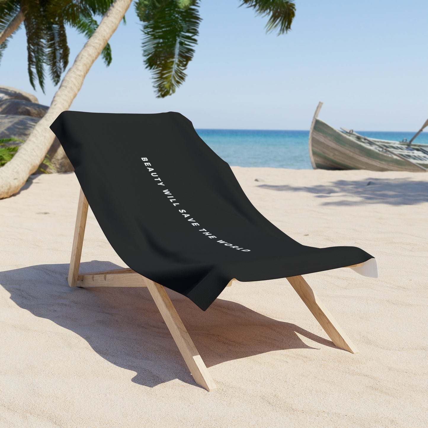 
                  
                    Black Beach Towel with quote | Stylish Towel for Beach Days and Poolside Relaxation
                  
                