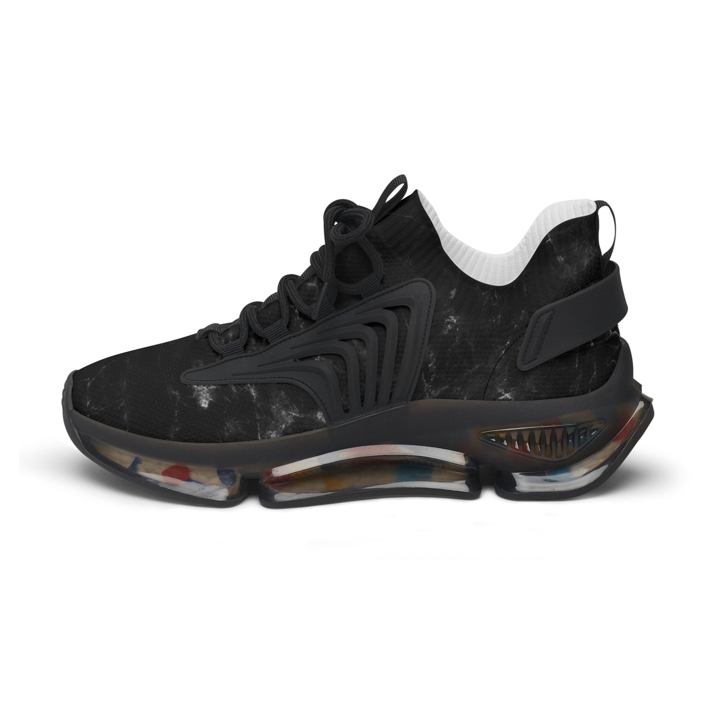 
                  
                    Trendy Black Women's Mesh Sneakers | Footwear with colorful soles
                  
                