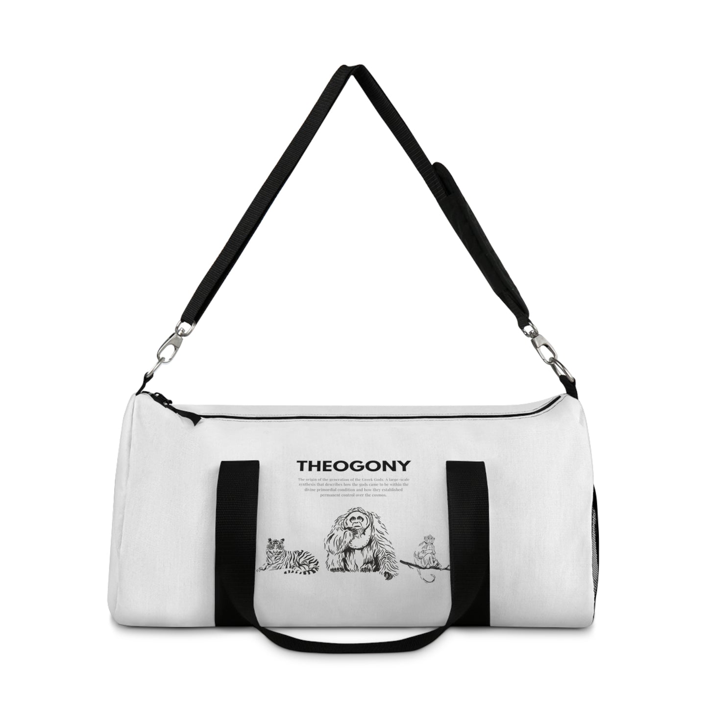 
                  
                    White Duffel Bag with Animal Print | Lightweight and Durable
                  
                