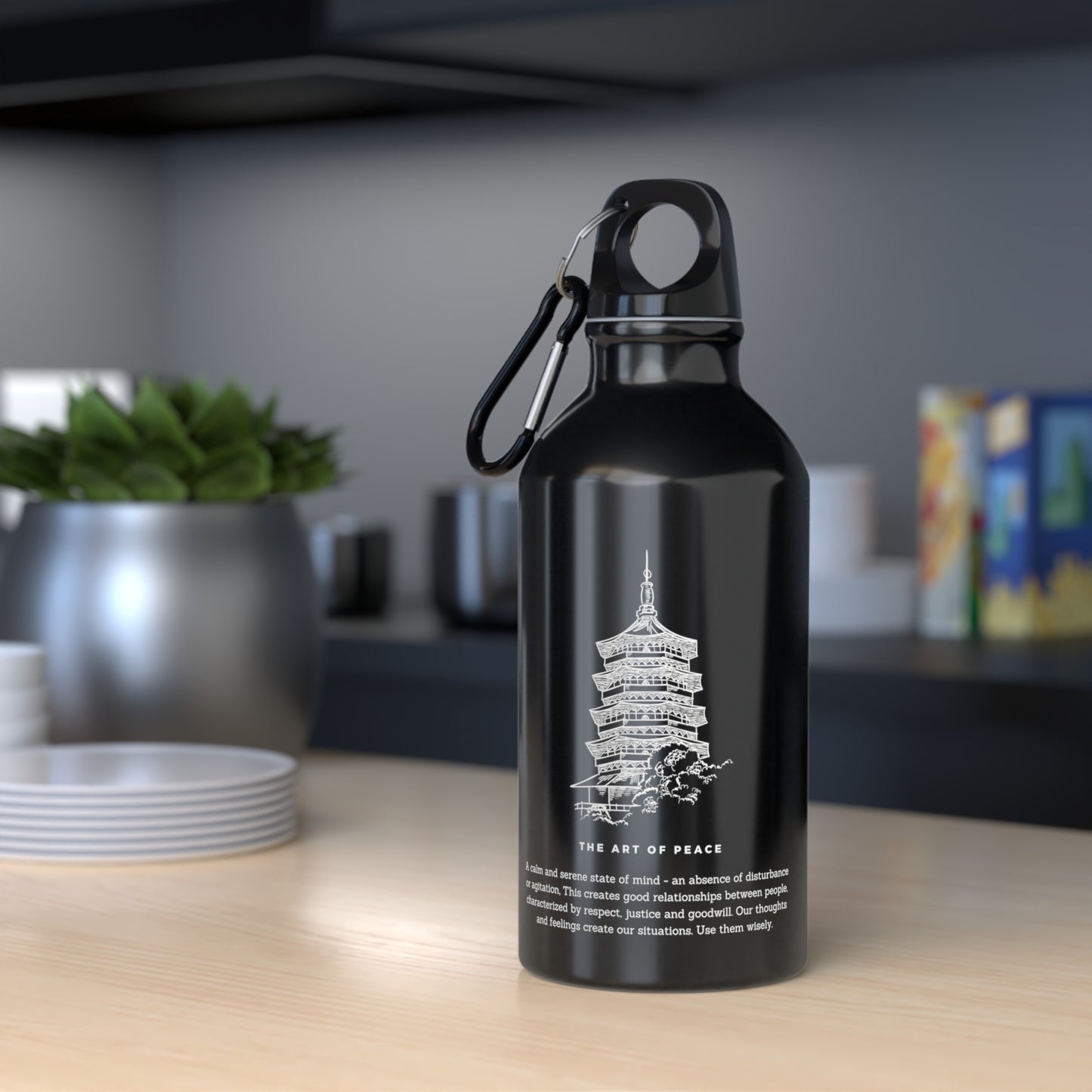 
                  
                    The Art Of Peace | Black Sport Bottle with Print
                  
                