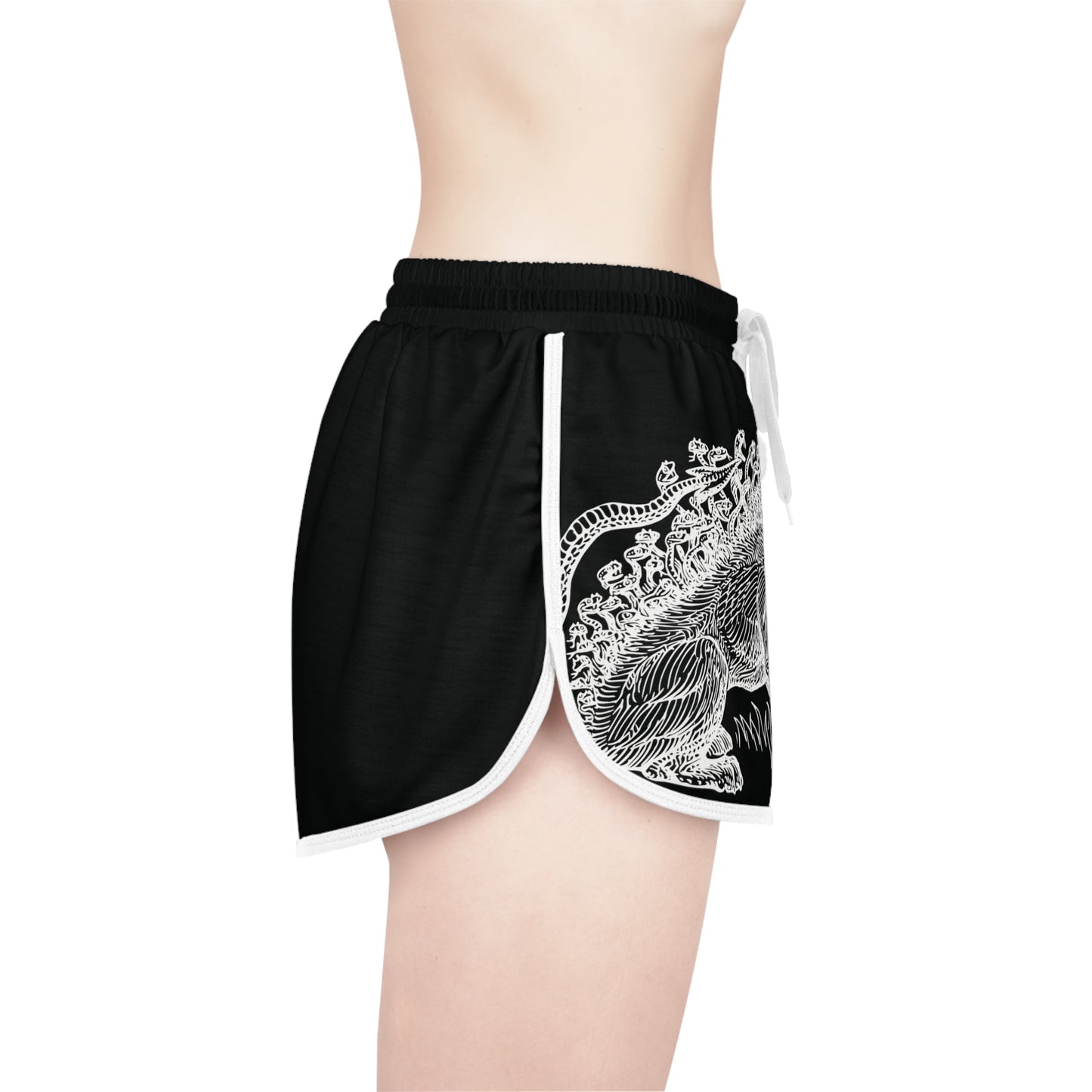 
                  
                    Legendary Black Relaxed Shorts (AOP) | Mythical Creature Print
                  
                