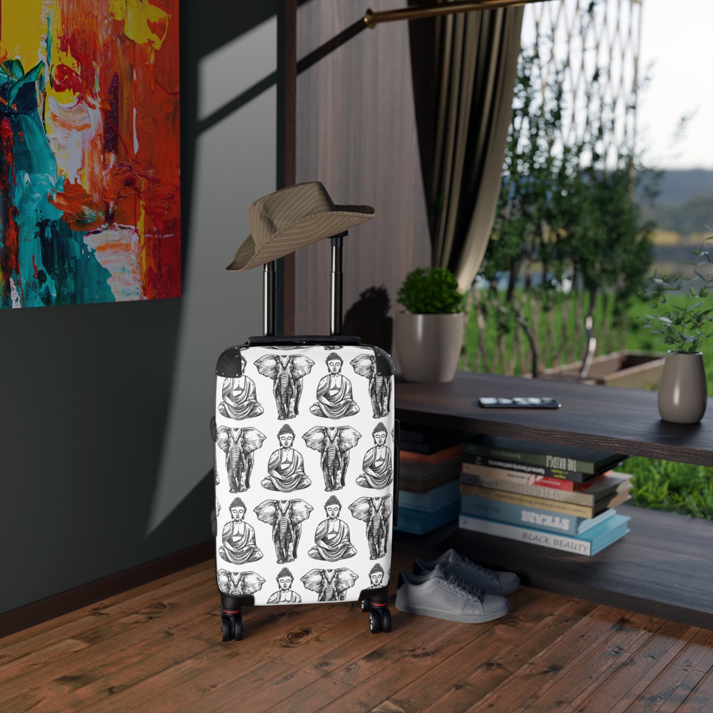 
                  
                    Phoebo Buddha Elephant Print Suitcase | Stylish Luggage for Mindful Travelers
                  
                