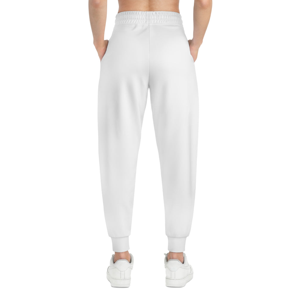 
                  
                    Phoebo White Joggers (AOP) with Black Print | Comfortable Activewear
                  
                