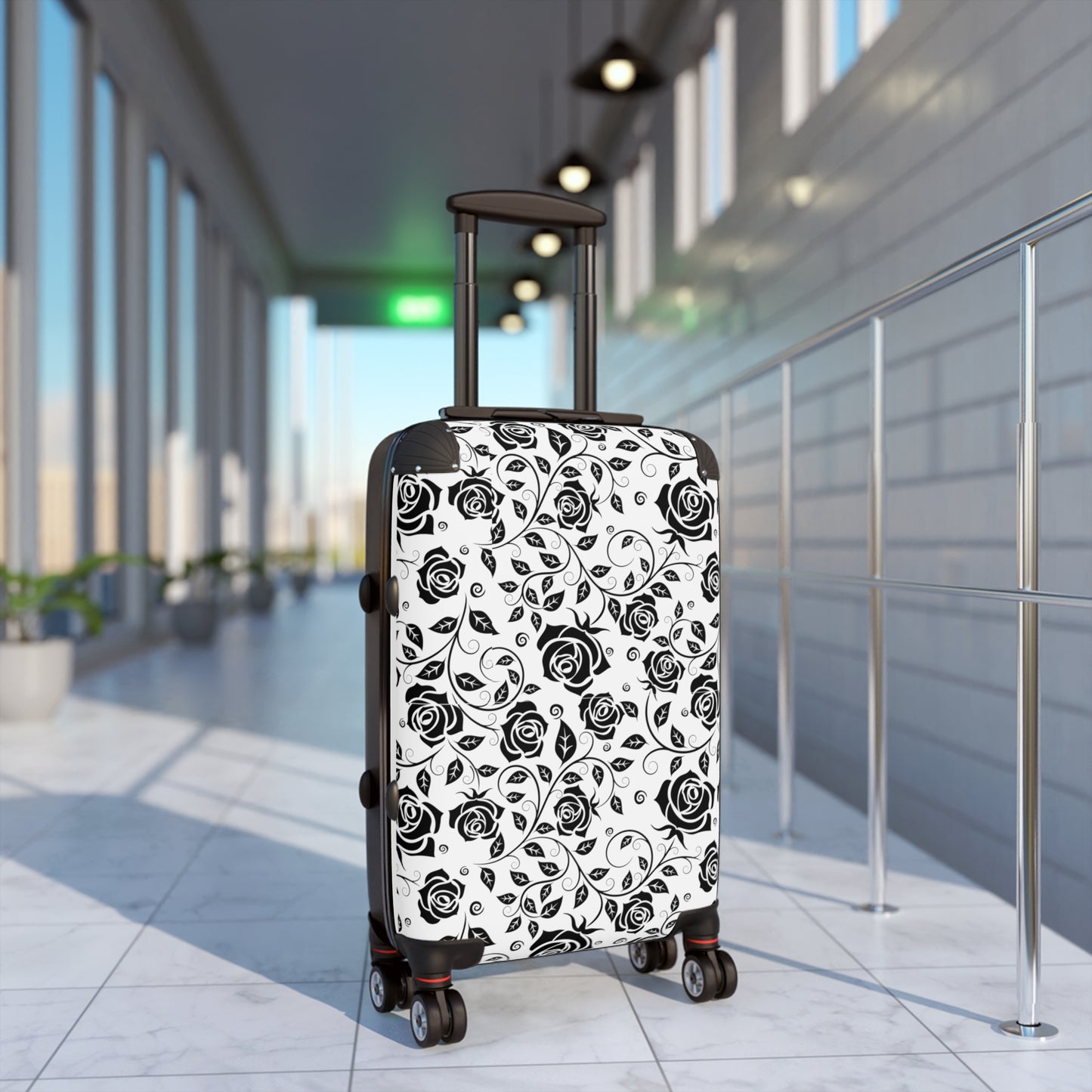 
                  
                    Black Floral Suitcase by Phoebo | Stylish and Durable Travel Luggage
                  
                