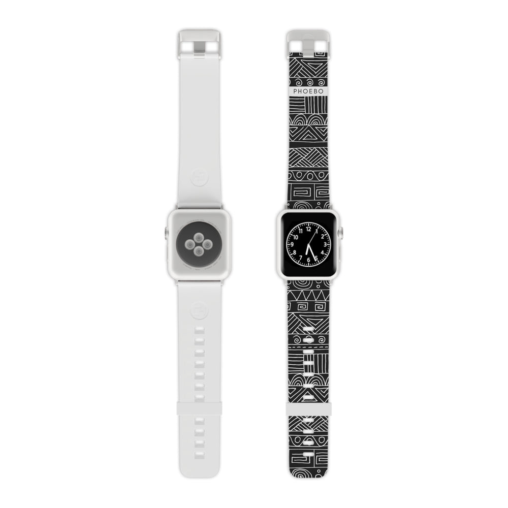
                  
                    Black & White Watch Band for Apple Watch | Stainless Steel adapter
                  
                