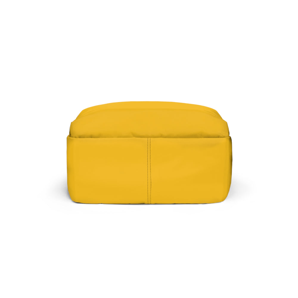 Yellow Backpack with Funky Pink Positive Print | Classic Backpack