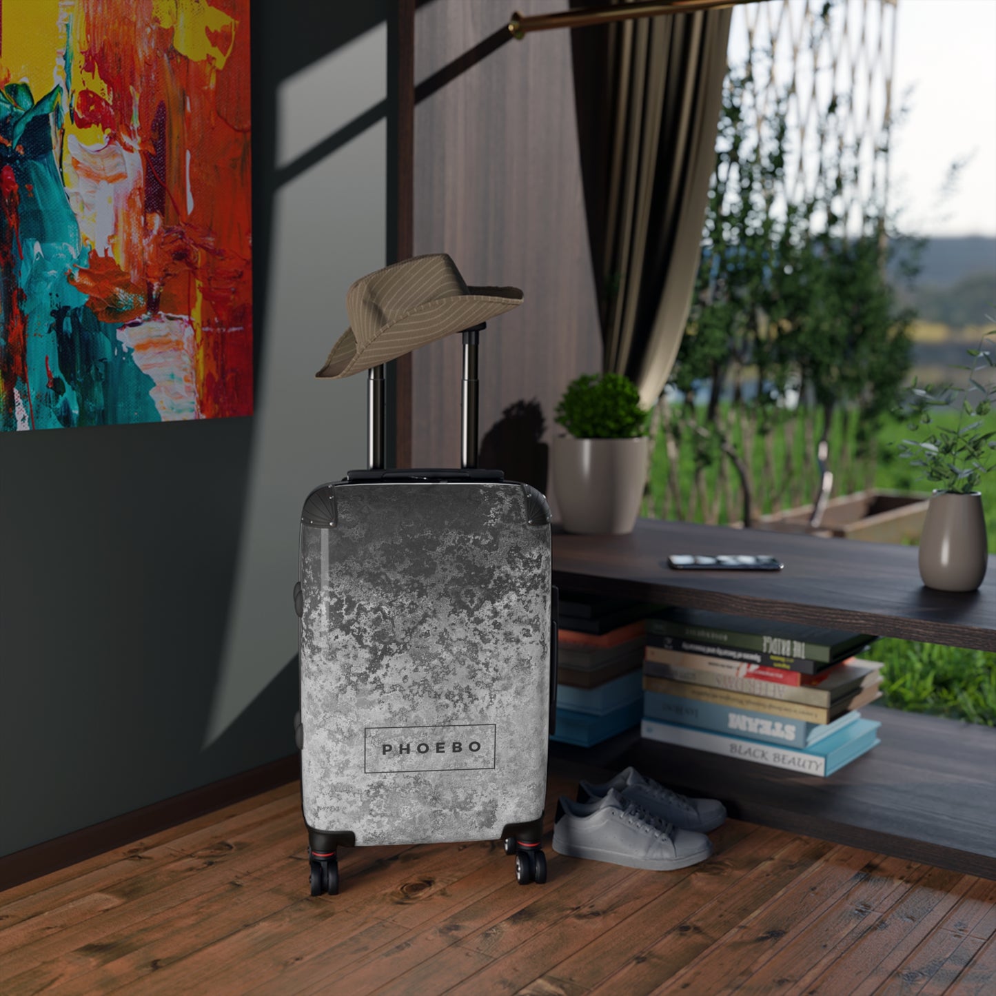 
                  
                    Grey Print Suitcase | Phoebo Print
                  
                