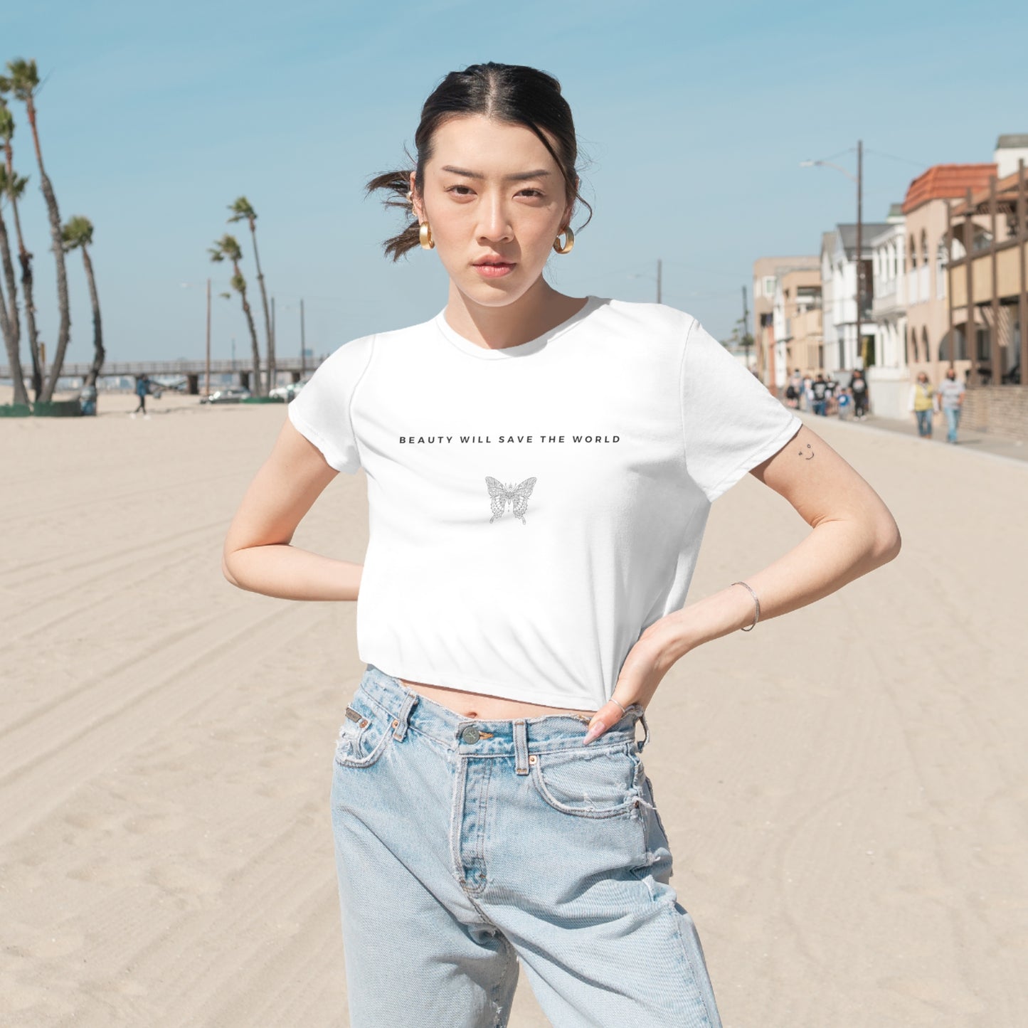 
                  
                    Butterfly Women's Flowy Cropped Tee
                  
                