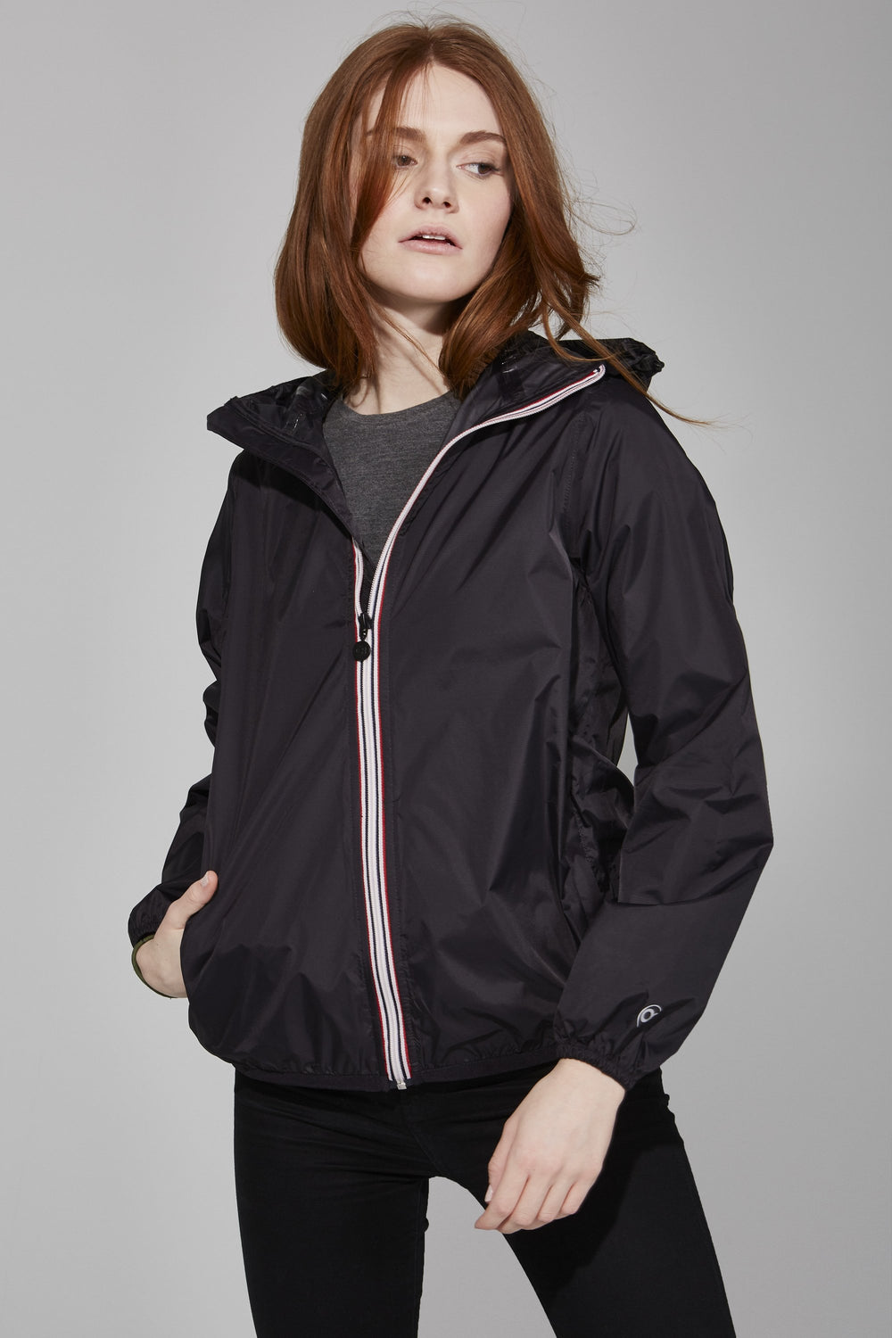 Women's Full Zip Packable Rain Jacket and Windbreaker