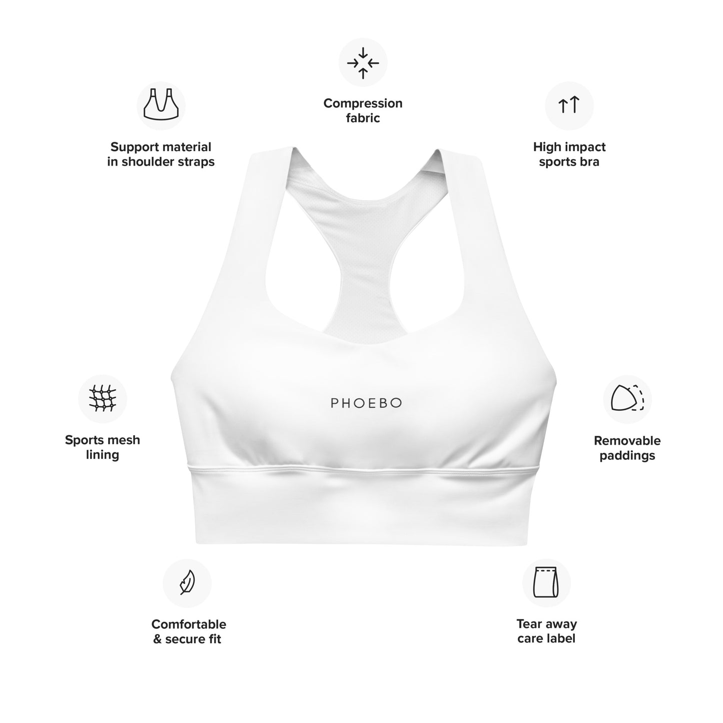 
                  
                    Longline Sports Bra | Supportive Design for Active Performance
                  
                