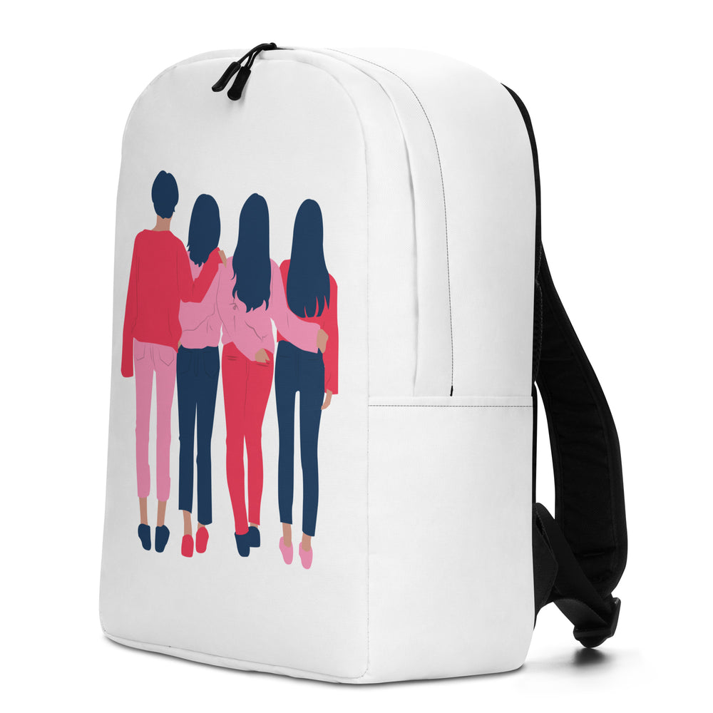 
                  
                    White Minimalist Backpack | Colorful Girly Print
                  
                