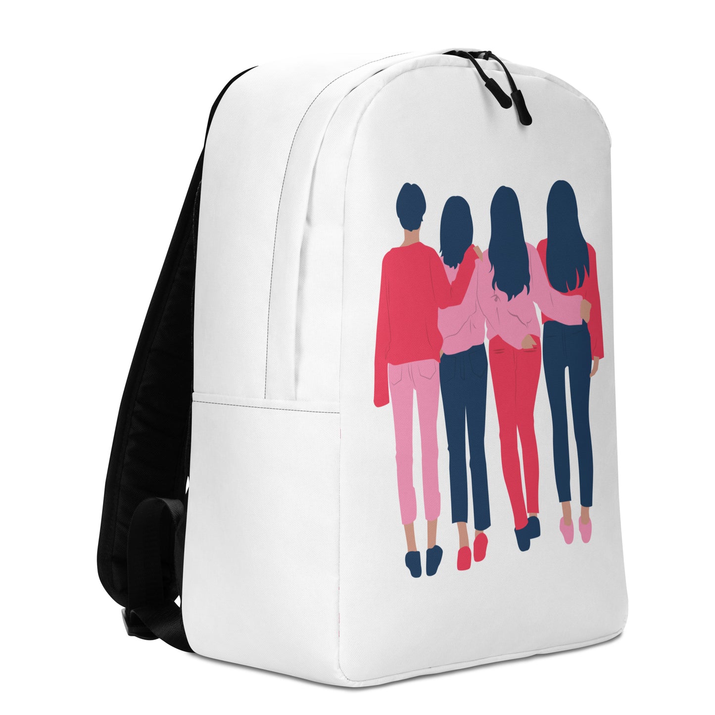 
                  
                    White Minimalist Backpack | Colorful Girly Print
                  
                