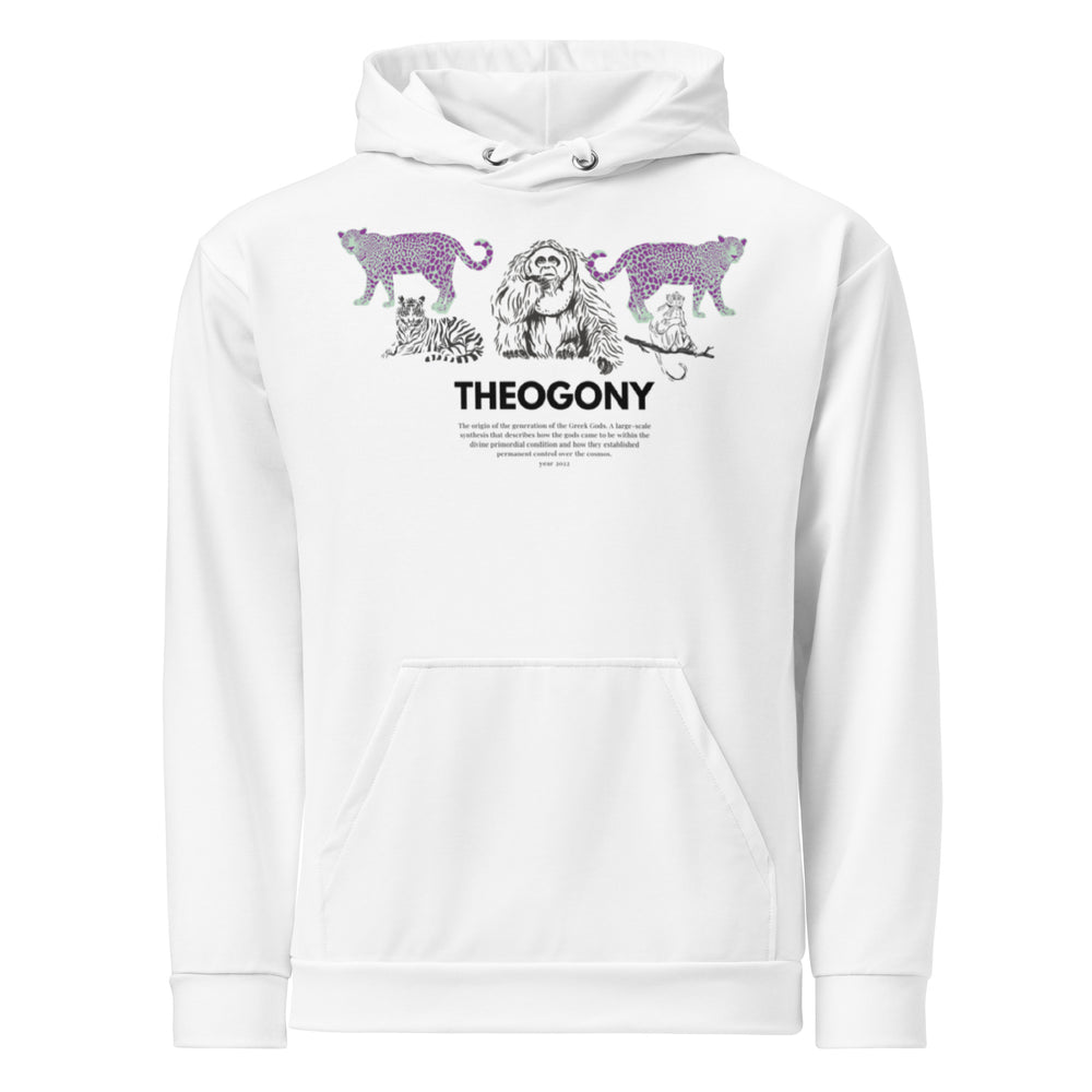 White Jungle Phoebo Hoodie | Hoodie with Jungle Animals Print