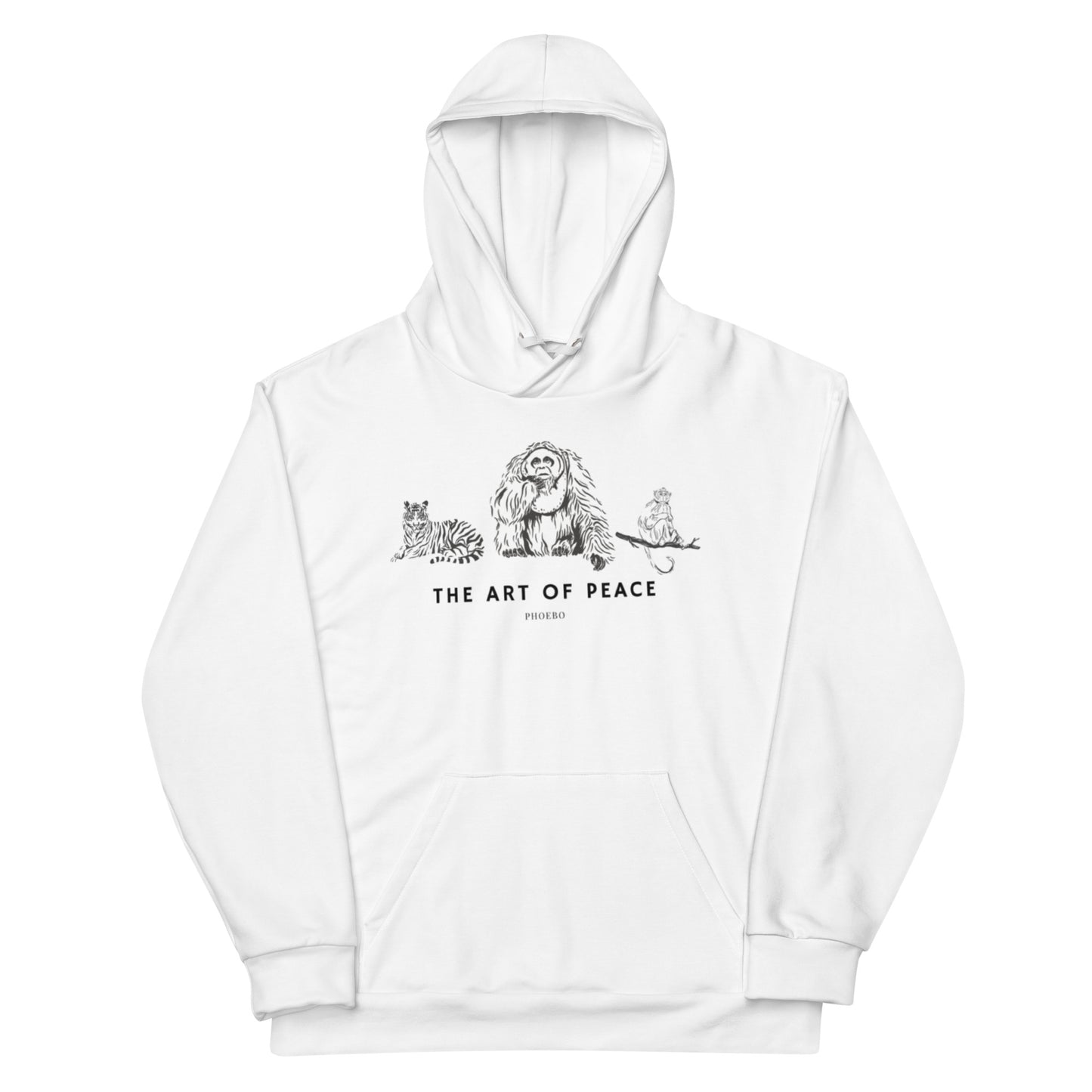 
                  
                    The Art Of Peace White Hoodie | Jungle Animals Print
                  
                