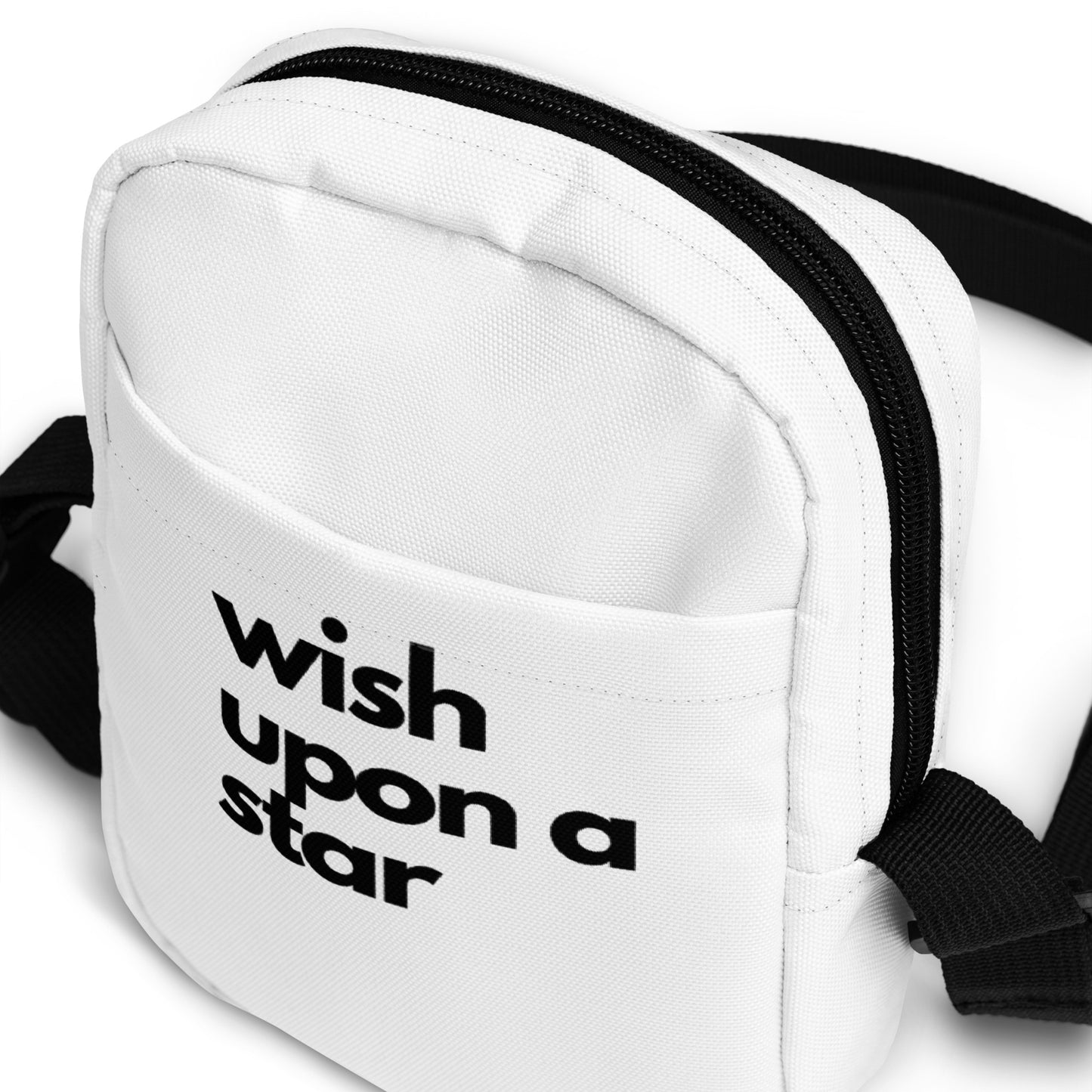 
                  
                    White Utility crossbody bag | Inspiring Black Print
                  
                