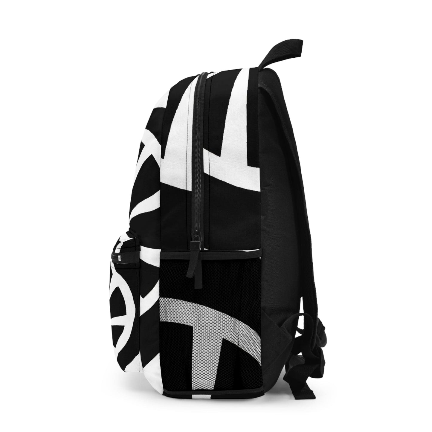 
                  
                    Backpack - Large Water-resistant Bag, Black And White Geometric Pattern
                  
                