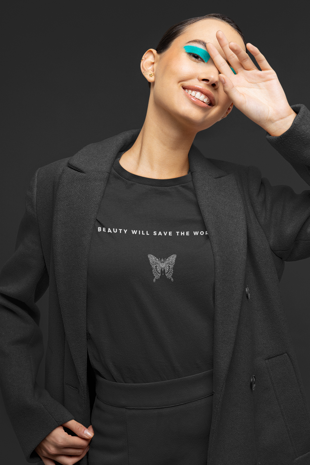 Butterfly Black Unisex Long Sleeve Tee | Inspiring Quote