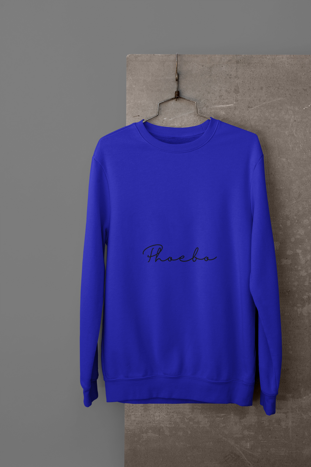 Phoebo Royal Blue Unisex Sweatshirt | Bold Statement Print